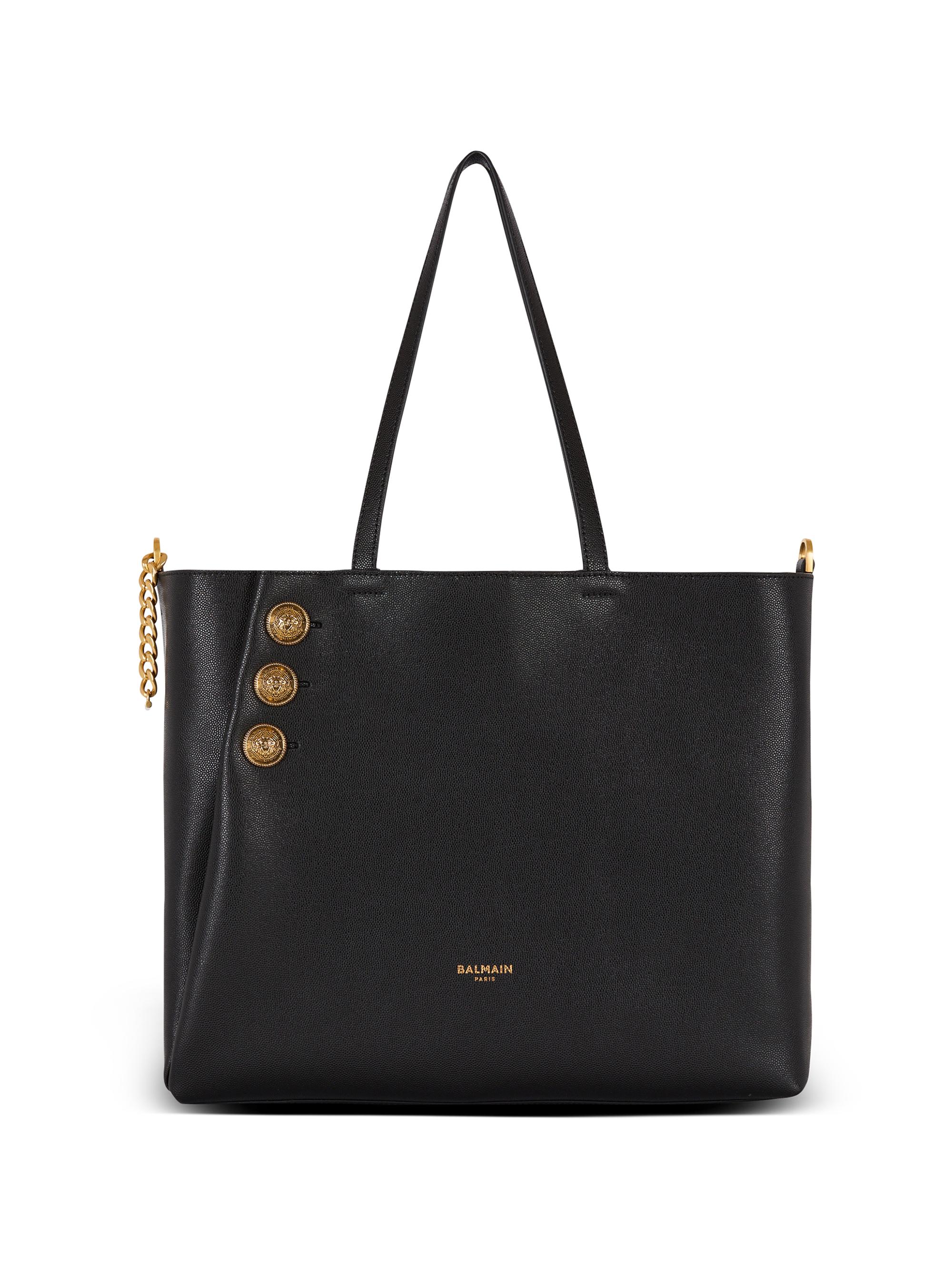 Balmain Emblème Grained Leather Tote Bag Saks Fifth Avenue