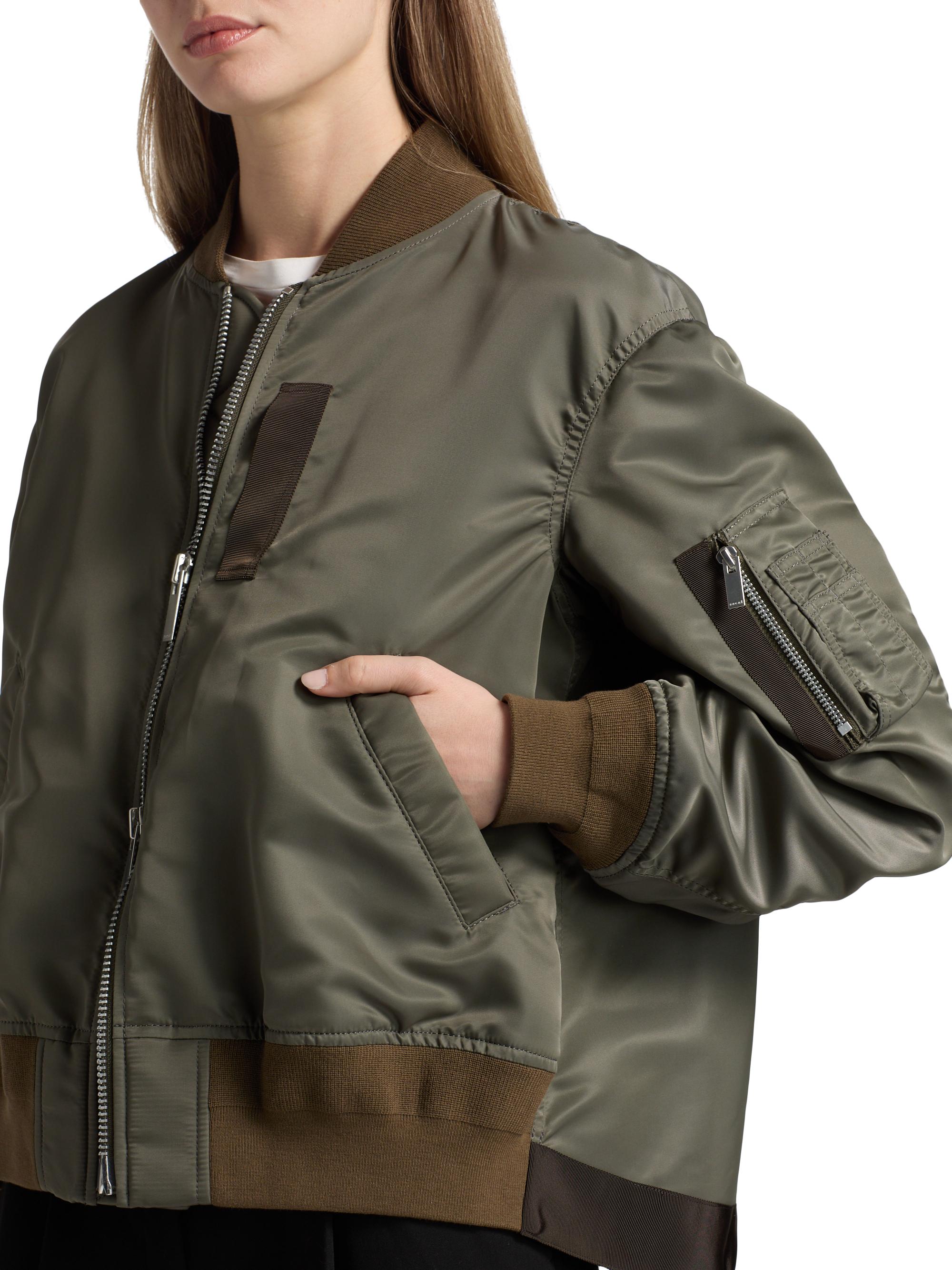 sacai Lace Ruffle Bomber Jacket レース サイズ1 Sacai Black Embroidered Lace Bomber Jacket Sacai