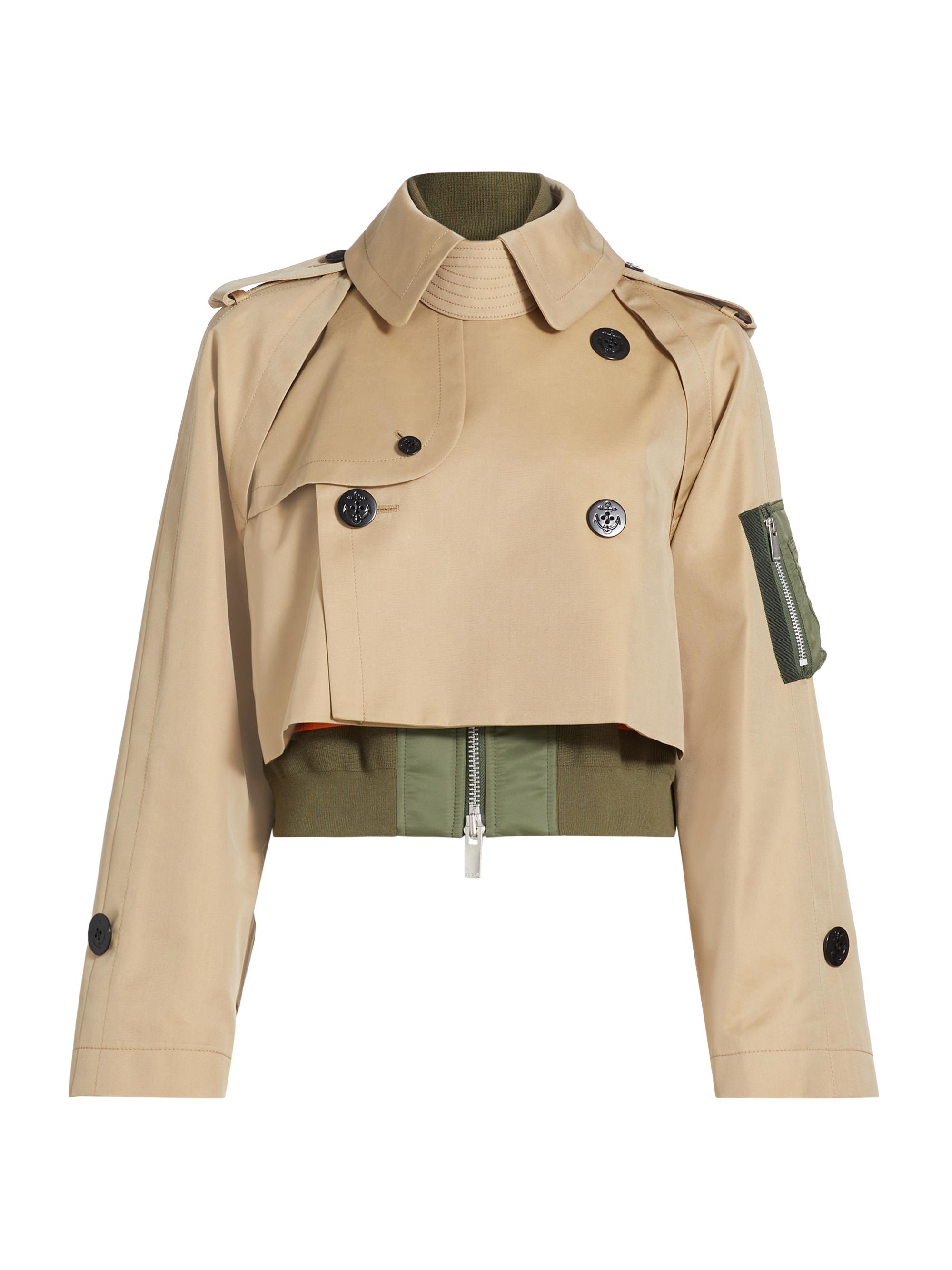 Sacai Trench Bomber Crop Jacket | Saks Fifth Avenue