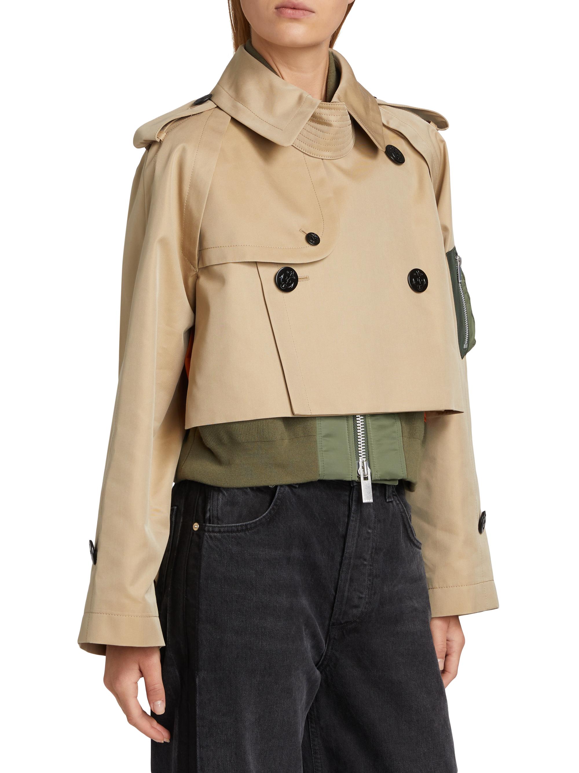 ジャケット・アウター SACAI AS M NRG SG TRENCH JACKET Sacai Trench Bomber Crop Jacket | Saks Fifth Avenue
