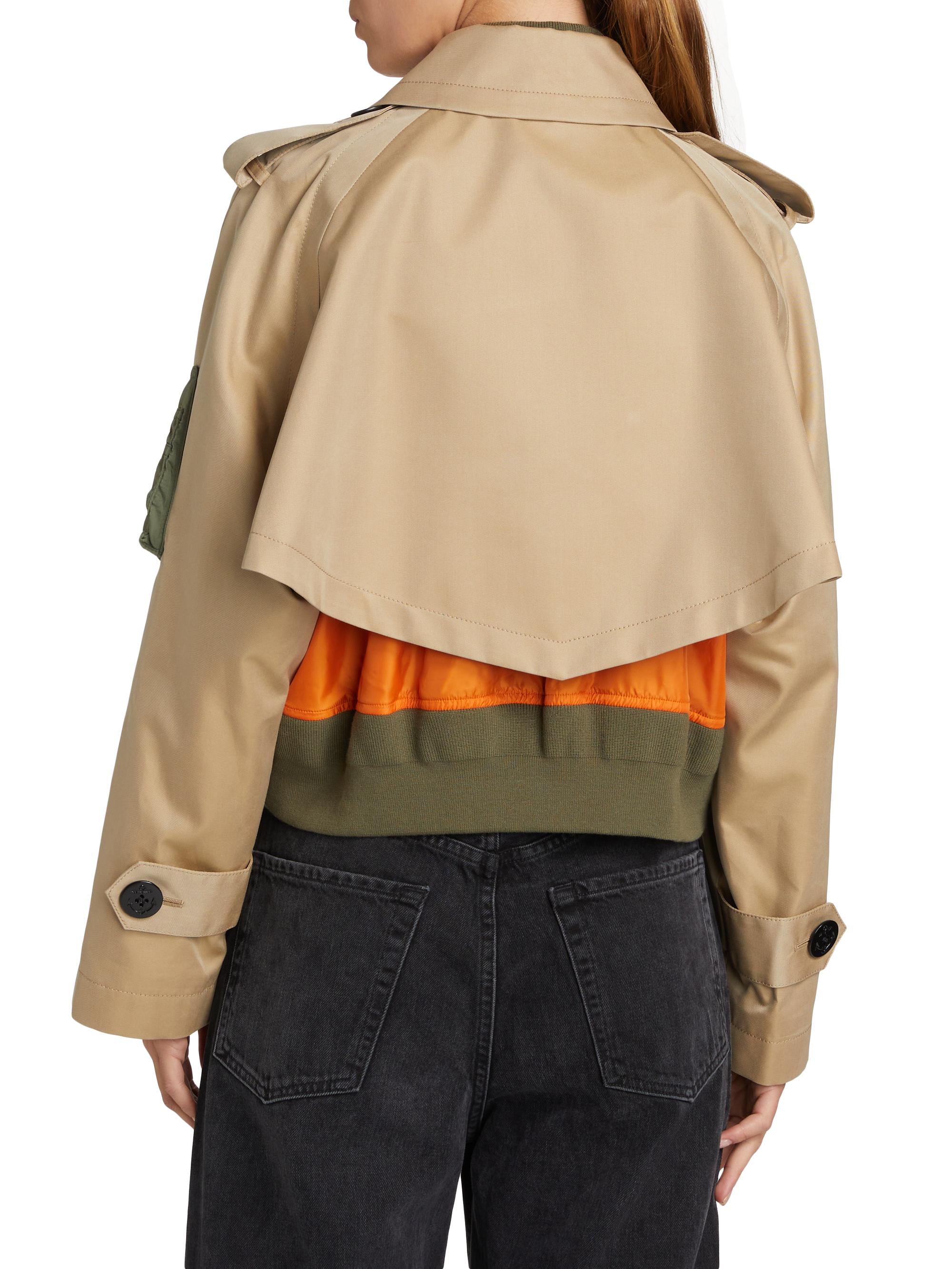 Sacai Trench Bomber Crop Jacket | Saks Fifth Avenue