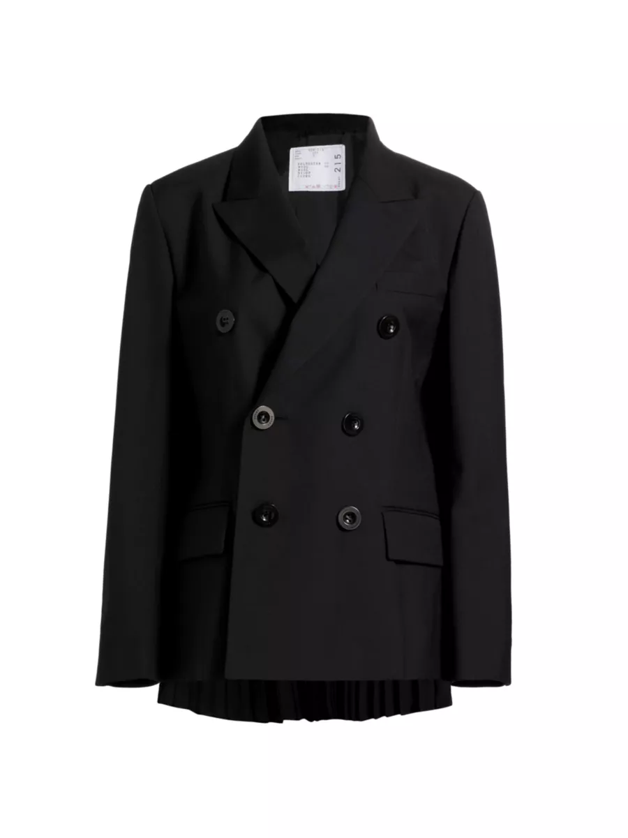 Shop Sacai Wool-Blend Double-Breasted Jacket | Saks Fifth Avenue Shop Sacai Wool-Blend Double-Breasted Jacket | Saks Fifth Avenue