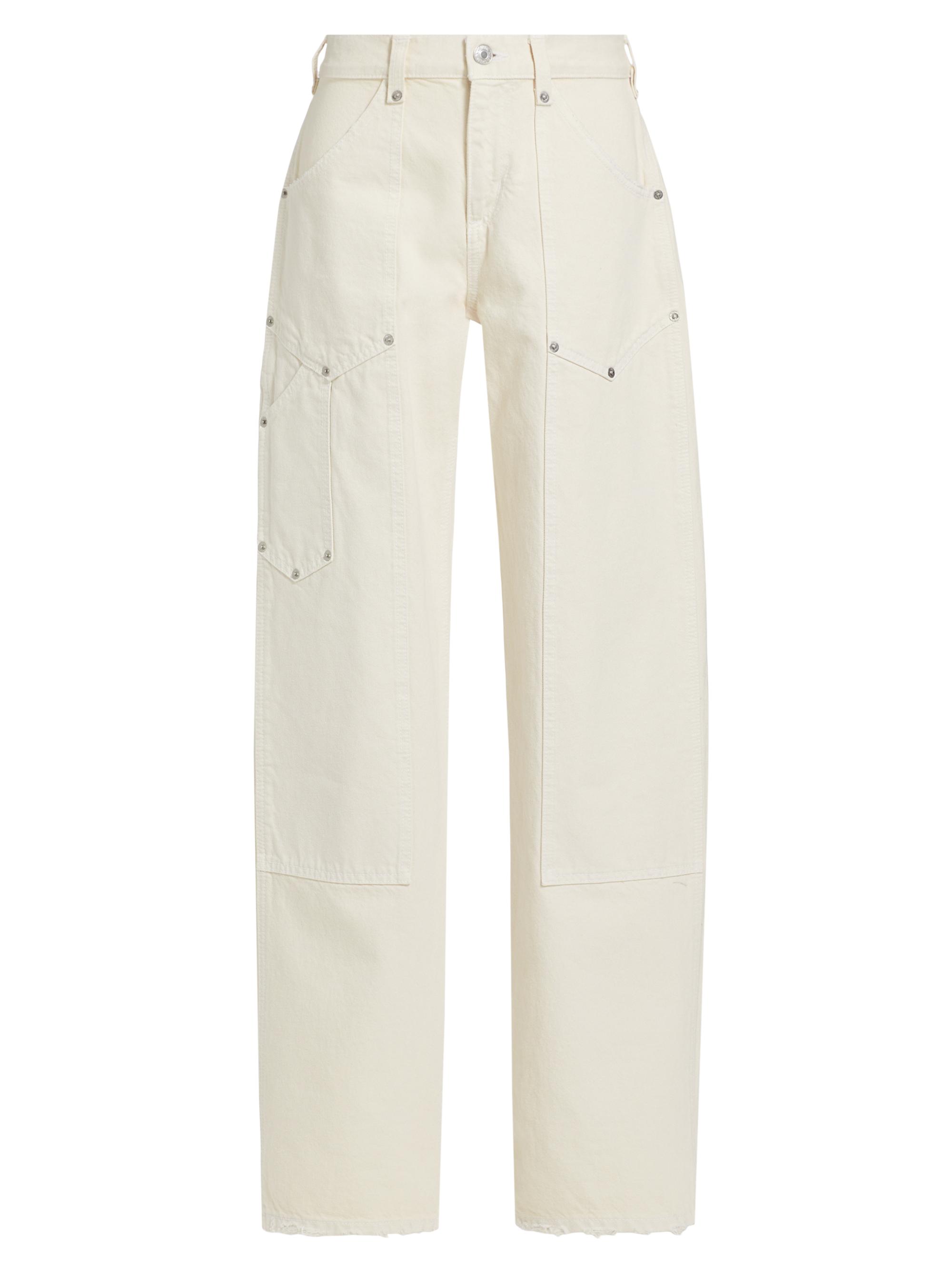 Re/done Women's Baggy Workwear Jeans - Distressed Vintage White