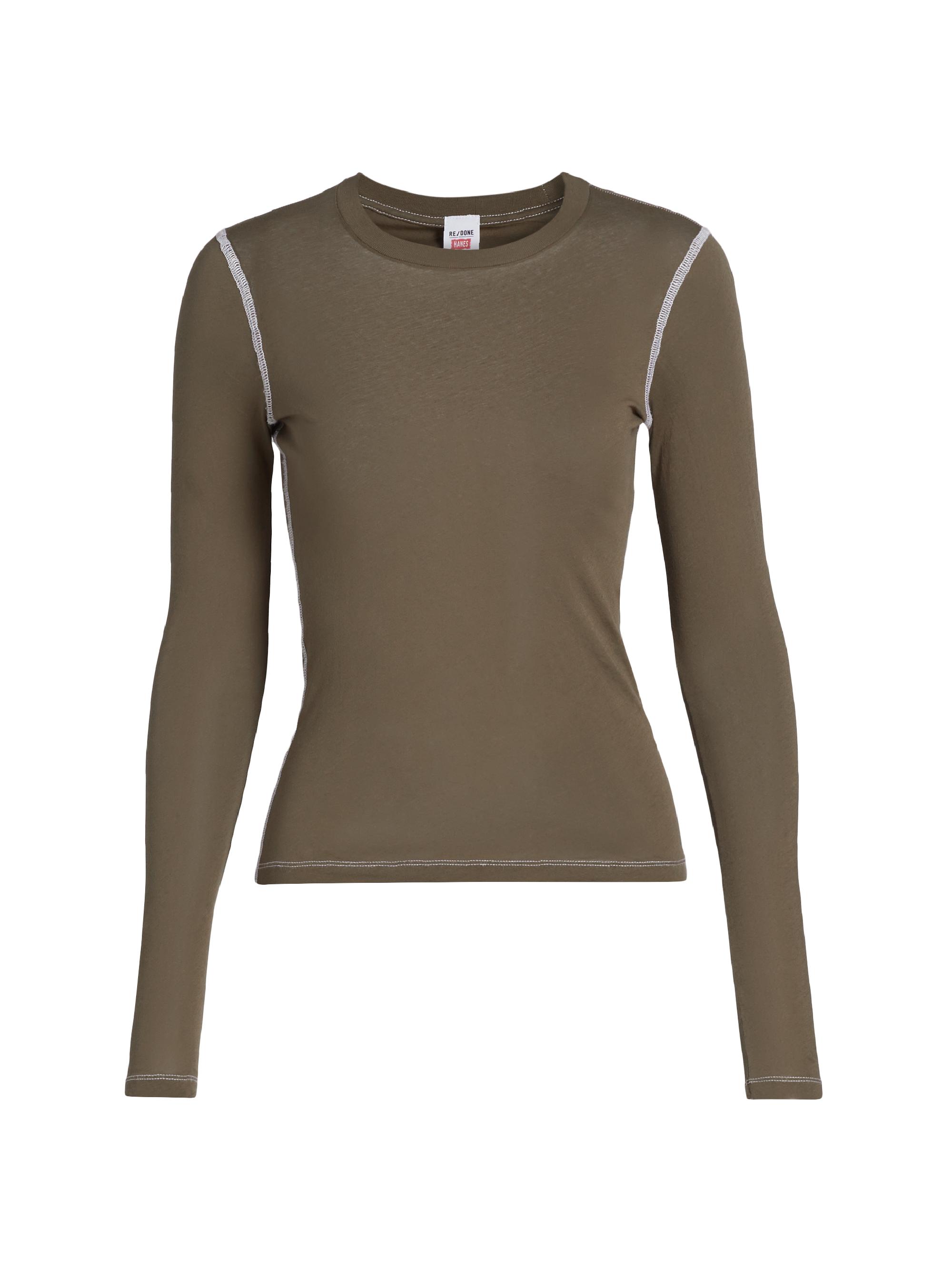 Re/done Women's Floral Jersey Long-Sleeve Top - Cypress With White