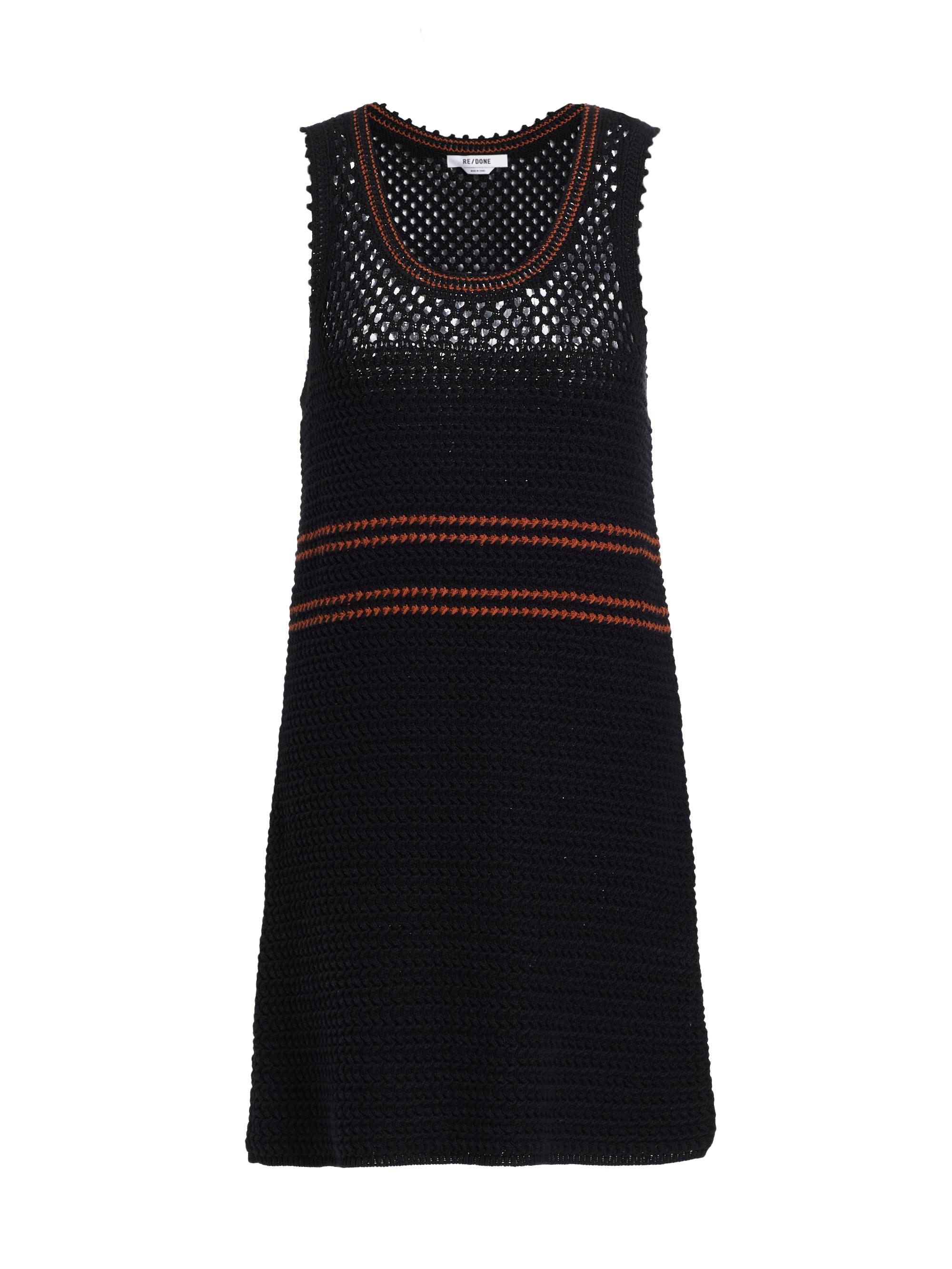 Re/done Women's Crochet Sleeveless Minidress - Black Combo