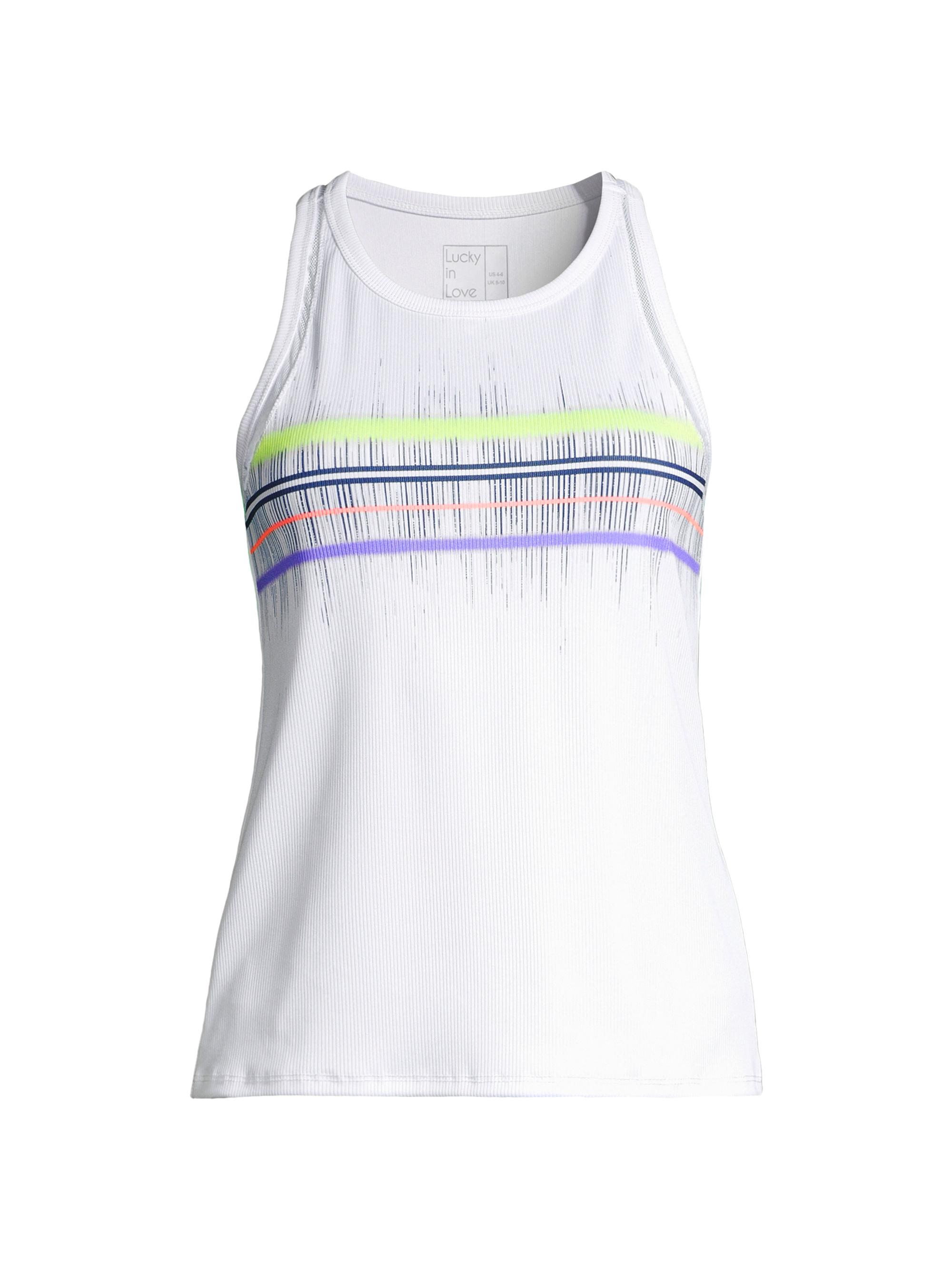 Lucky in Love Women's Electric Toile Between The Lines Tank Top - White