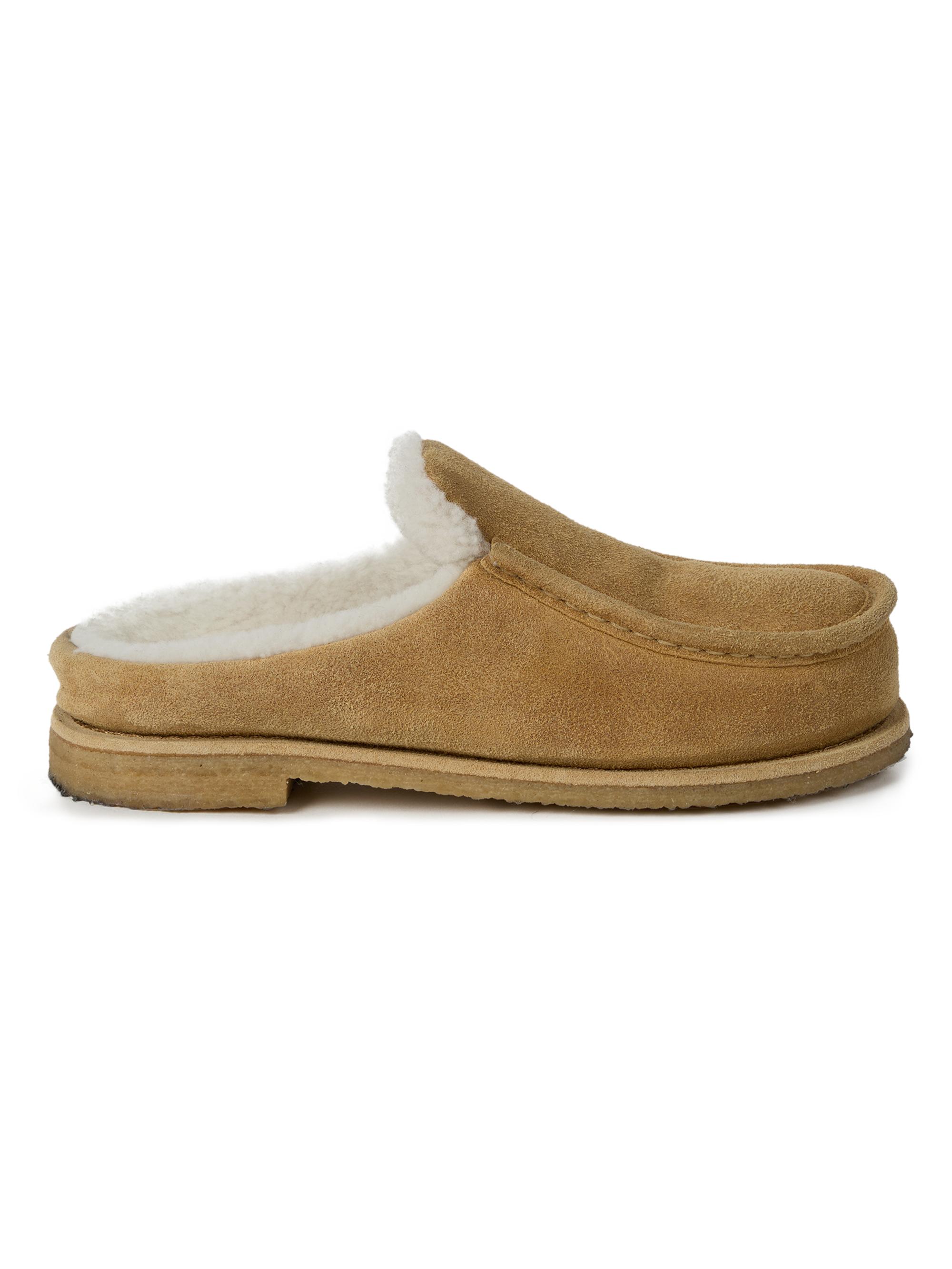 JW Anderson Women's  Shearling-Lined Suede Mules - Beige