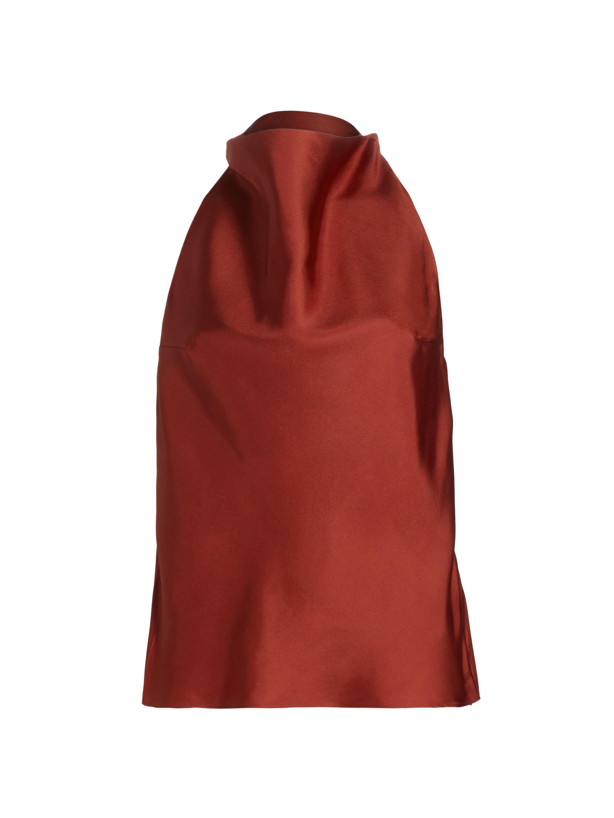 Róhe Women's Halter Silk Open-Back Top - Barolo