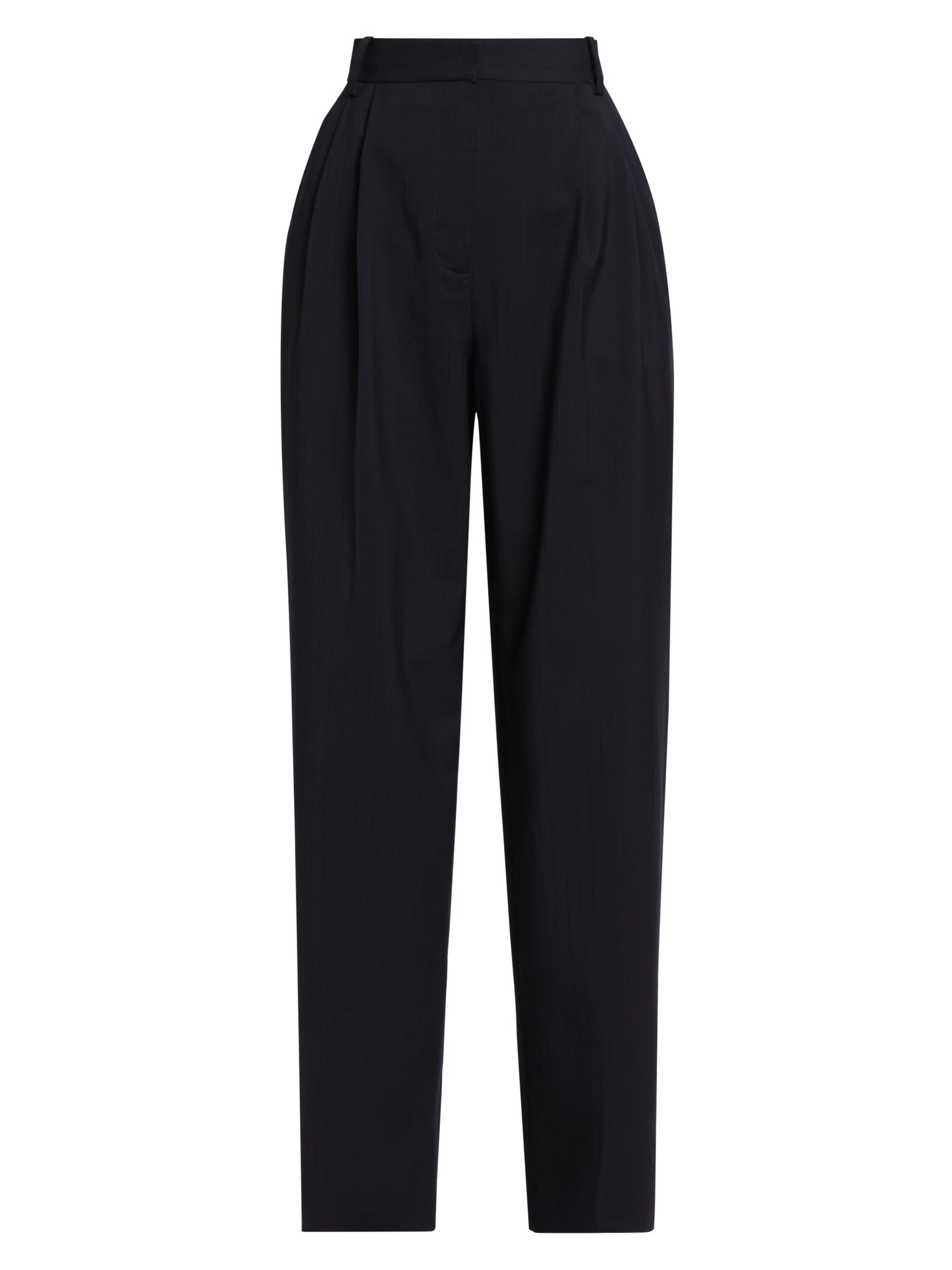 Róhe Women's Pleated Stripe Wide-Leg Trousers - Night Stripe