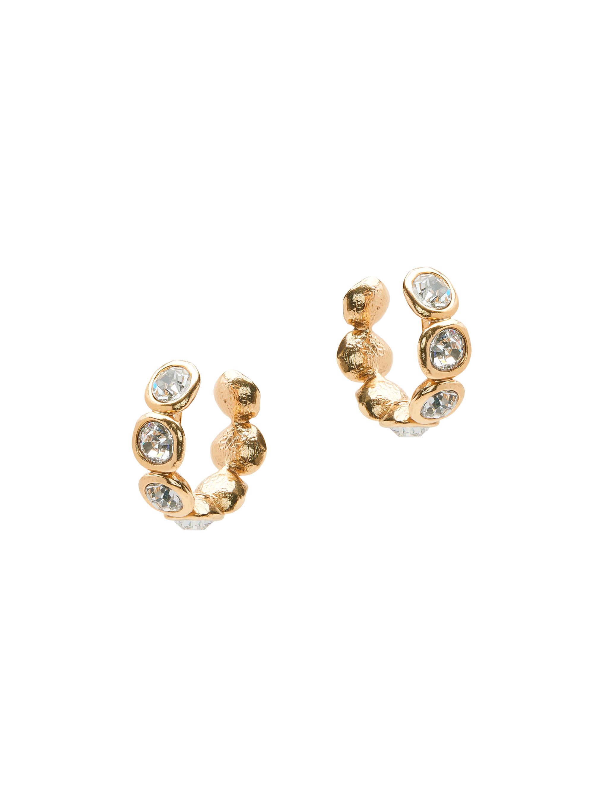 Oscar de la Renta Women's Goldtone & Crystal Clip-On Hoop Earrings - Black