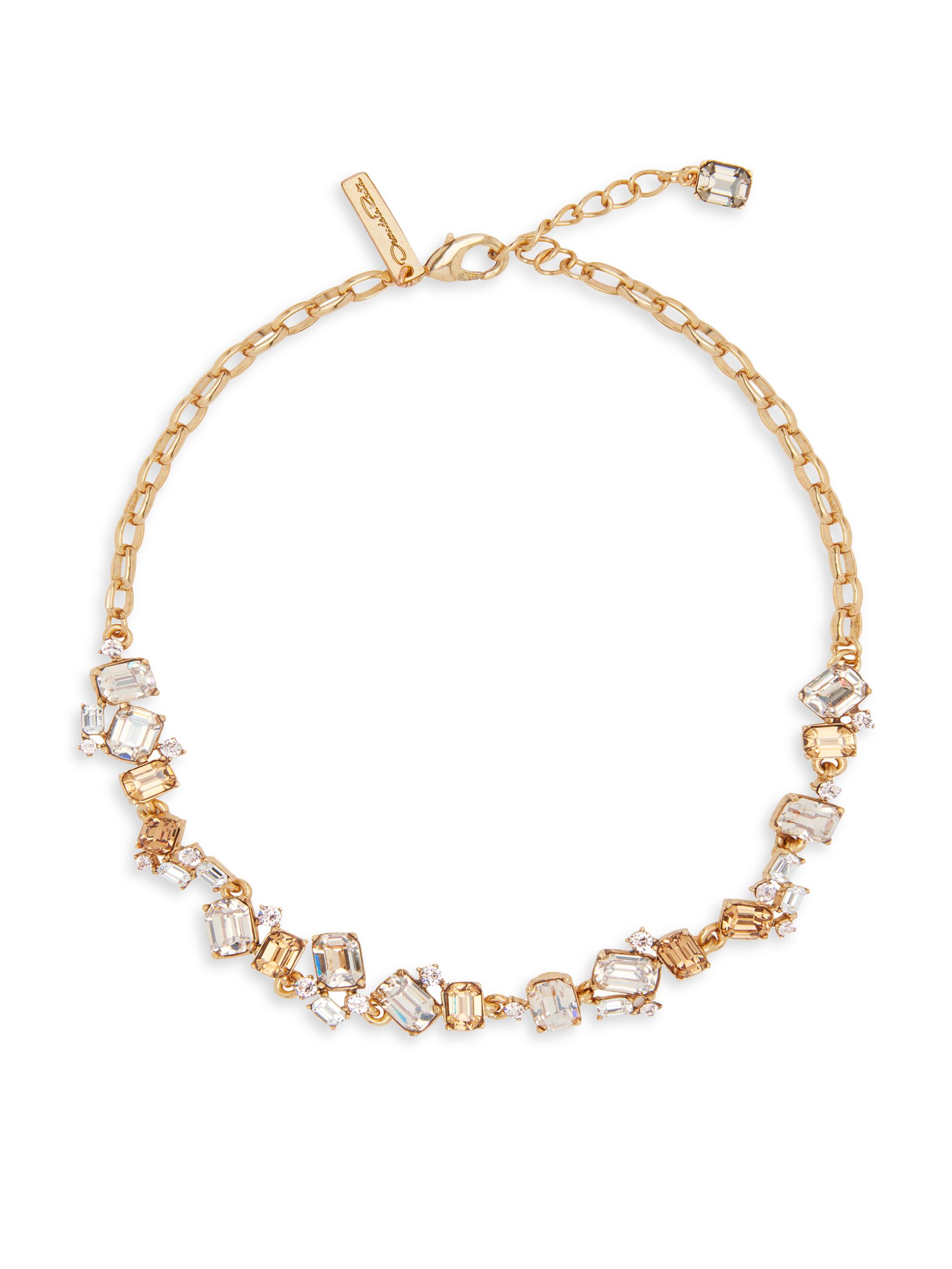Oscar de la Renta Women's Goldtone Scrambled Crystal Necklace - Honey
