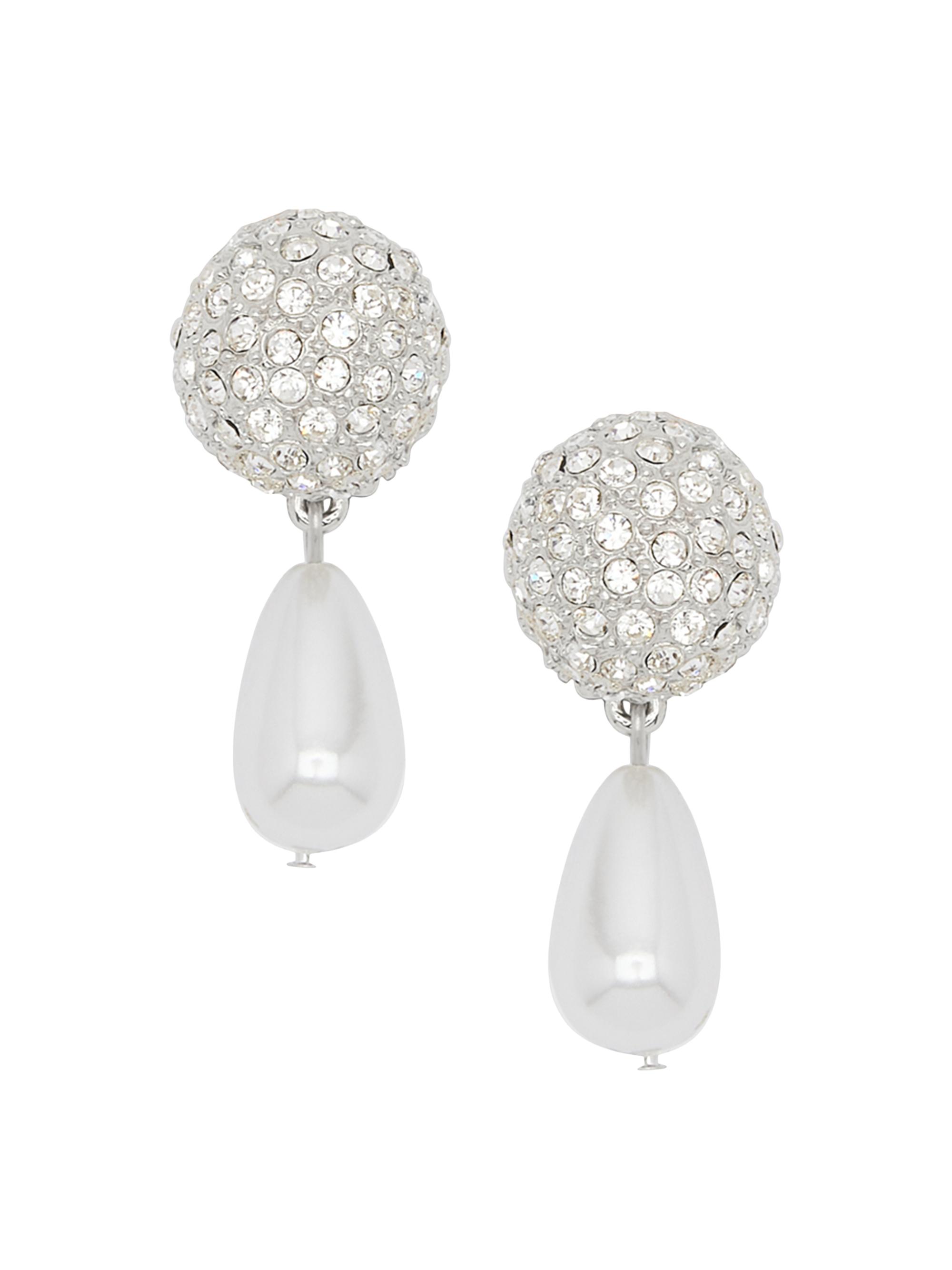 Oscar de la Renta Women's Crystal Ball Crystal Pavé & Faux-Pearl Drop Earrings - Crystal