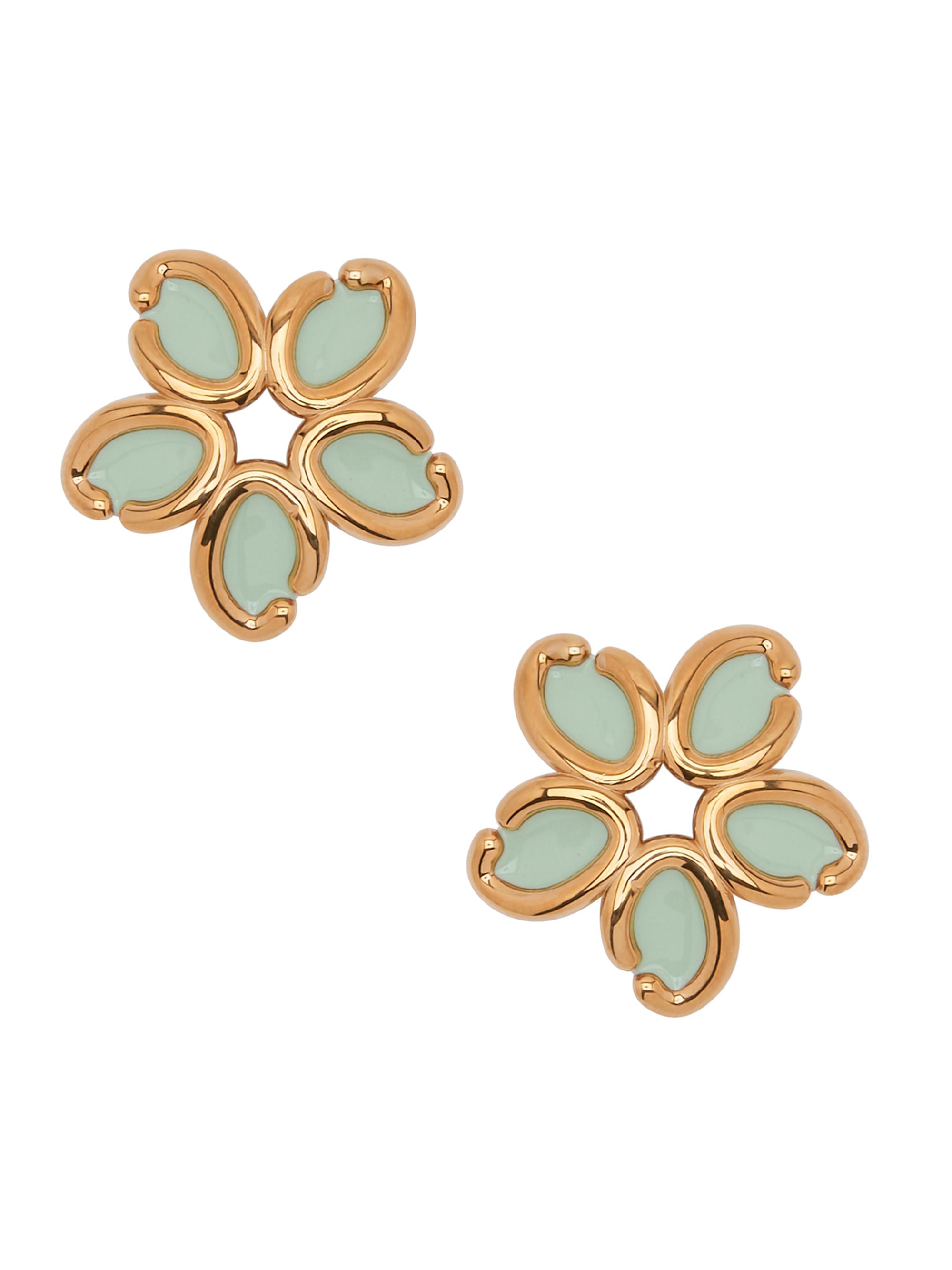 Oscar de la Renta Women's Goldtone & Crystals Flower Earrings - Green