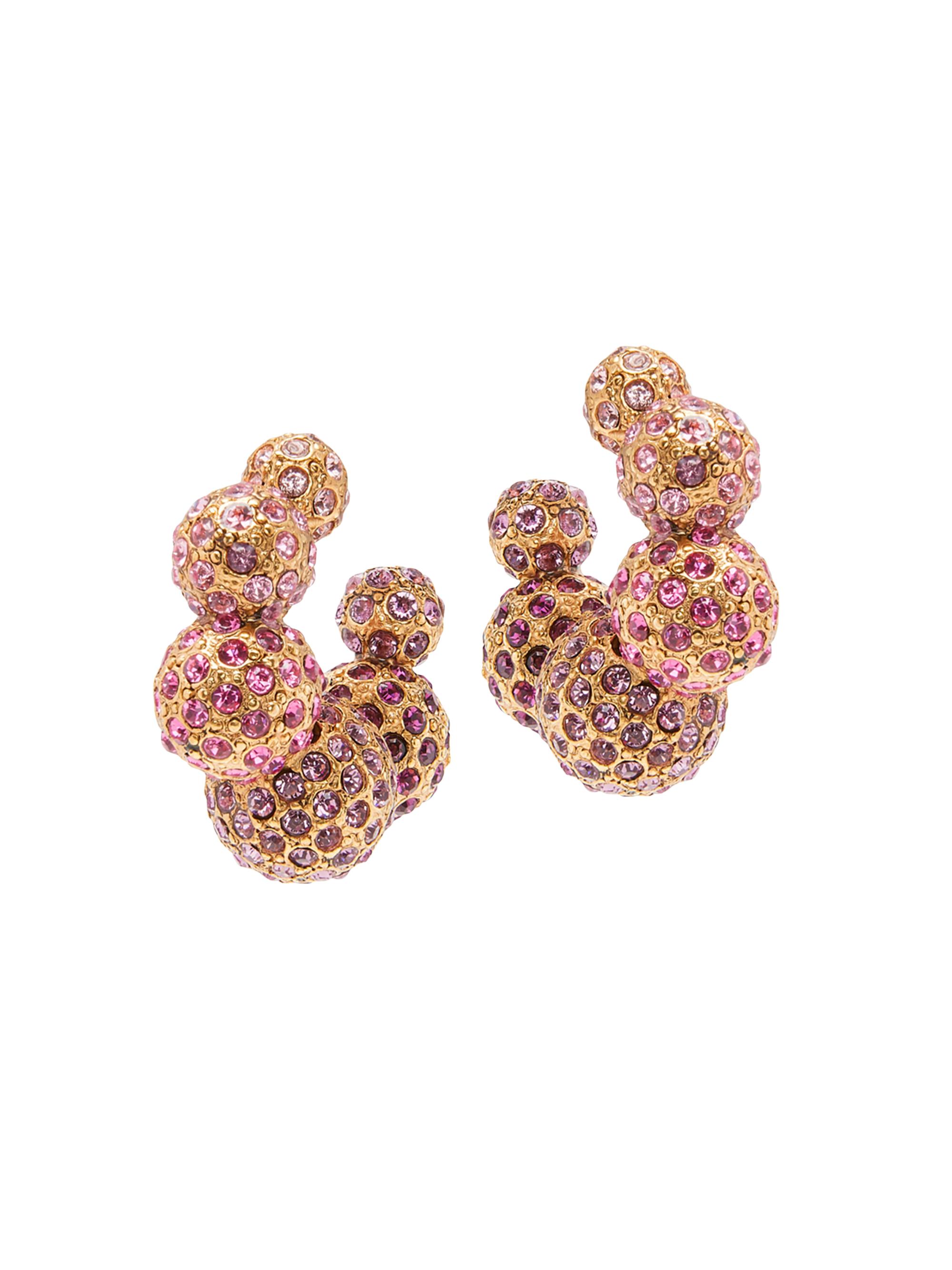 Oscar de la Renta Women's Crystal Ball Goldtone Hoop Earrings - Rose Gold Multi