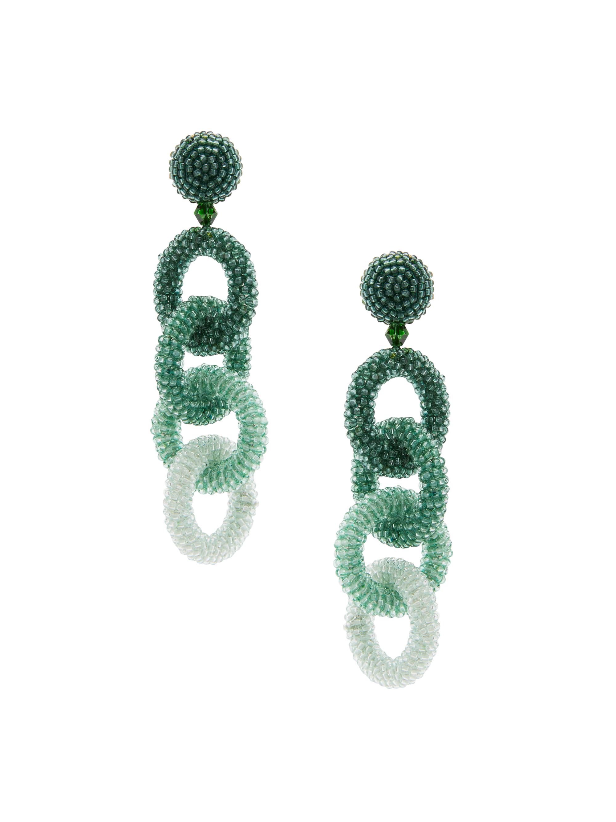 Oscar de la Renta Women's Beaded Ombré Ring Drop Earrings - Green