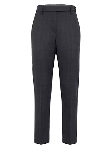 Comfort Virgin Wool Grisaille Cigarette Trousers