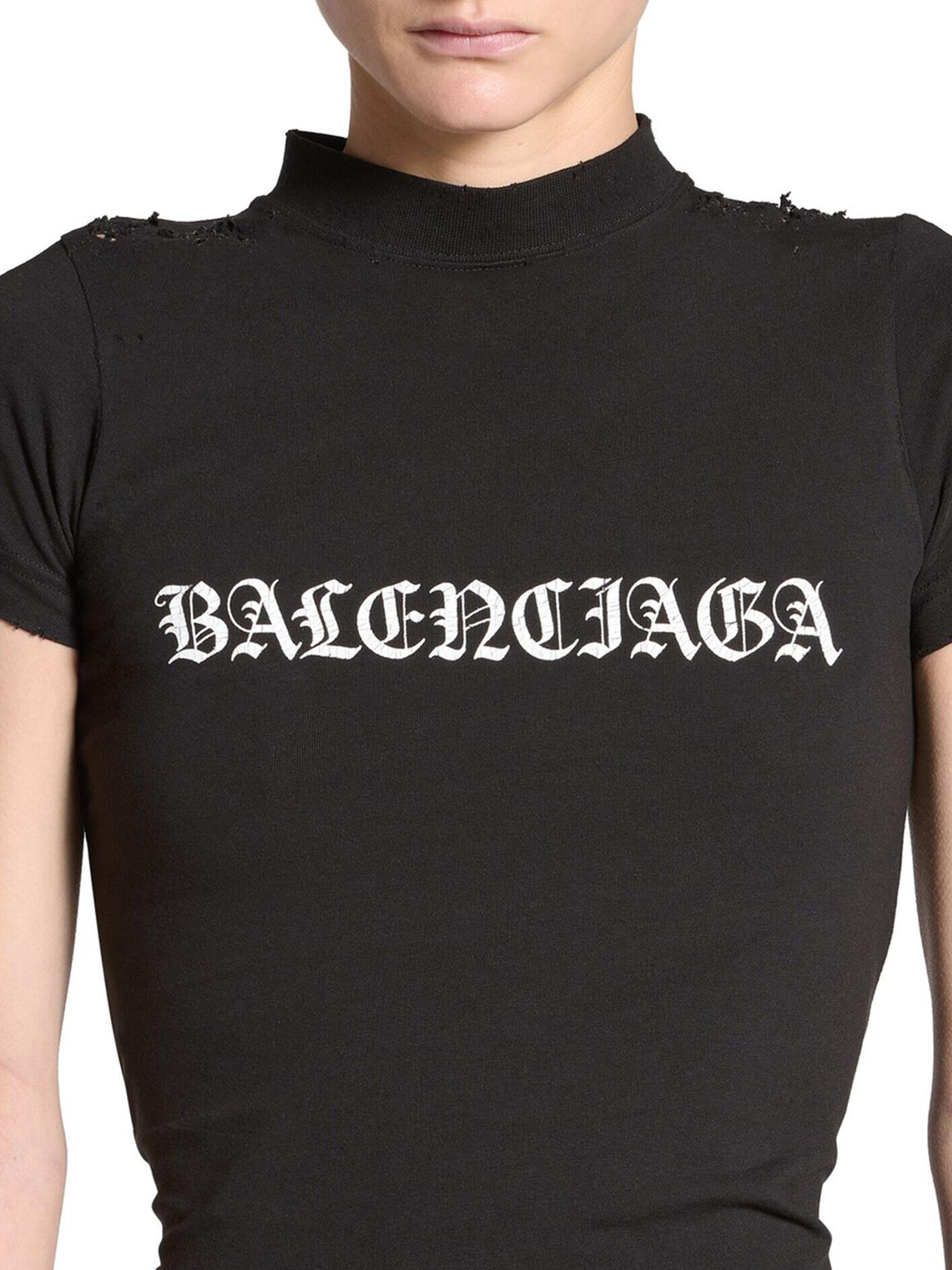 Balenciaga Gothic Type Shrunk T-Shirt Bodycon Fit | Saks Fifth Avenue