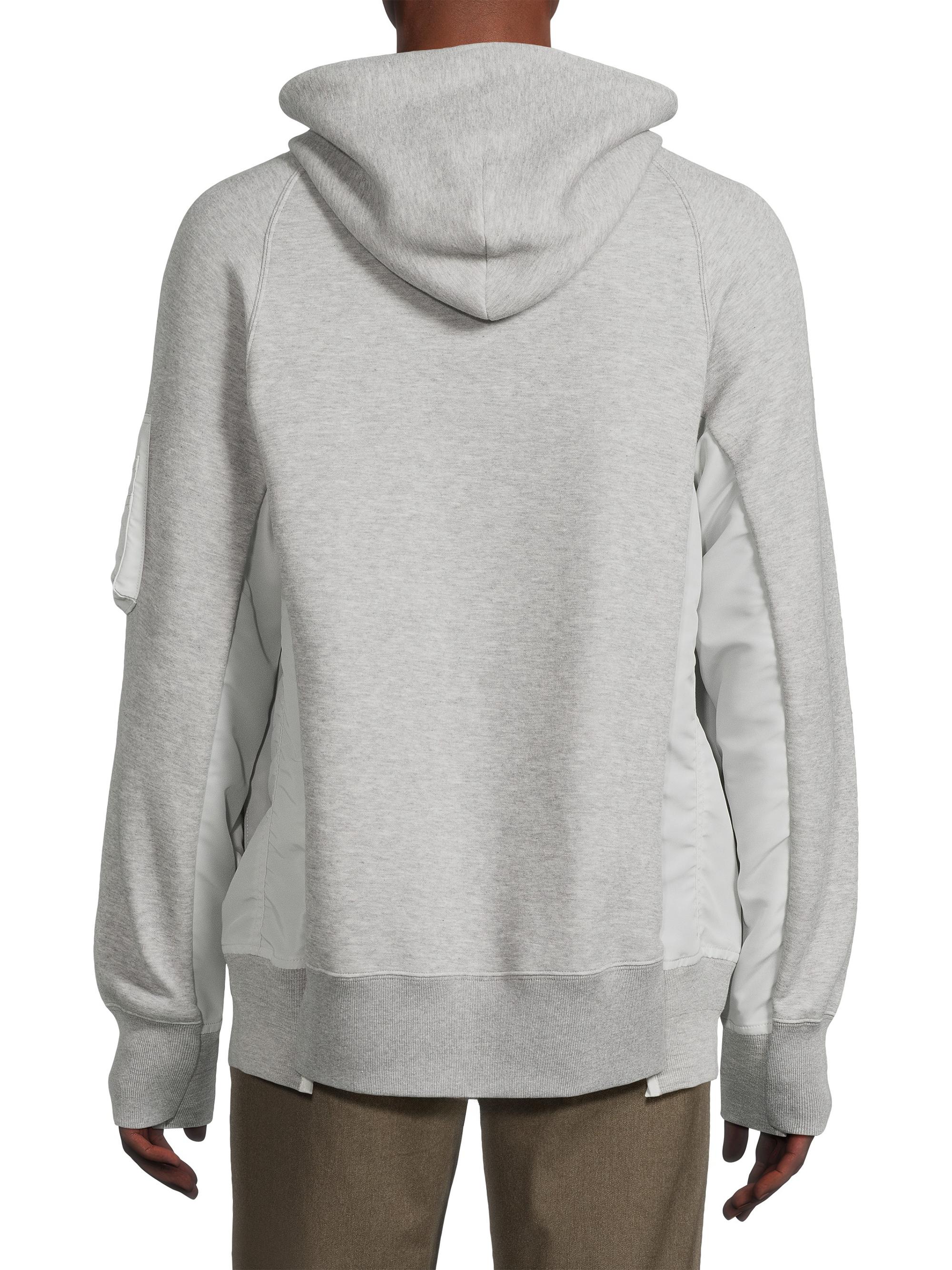 Sacai Sponge Sweat Mixed-Media Cotton-Blend Hoodie | Saks Fifth Avenue