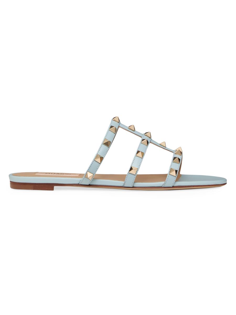 Valentino Garavani Rockstud Flat Slide Sandals | Saks Fifth