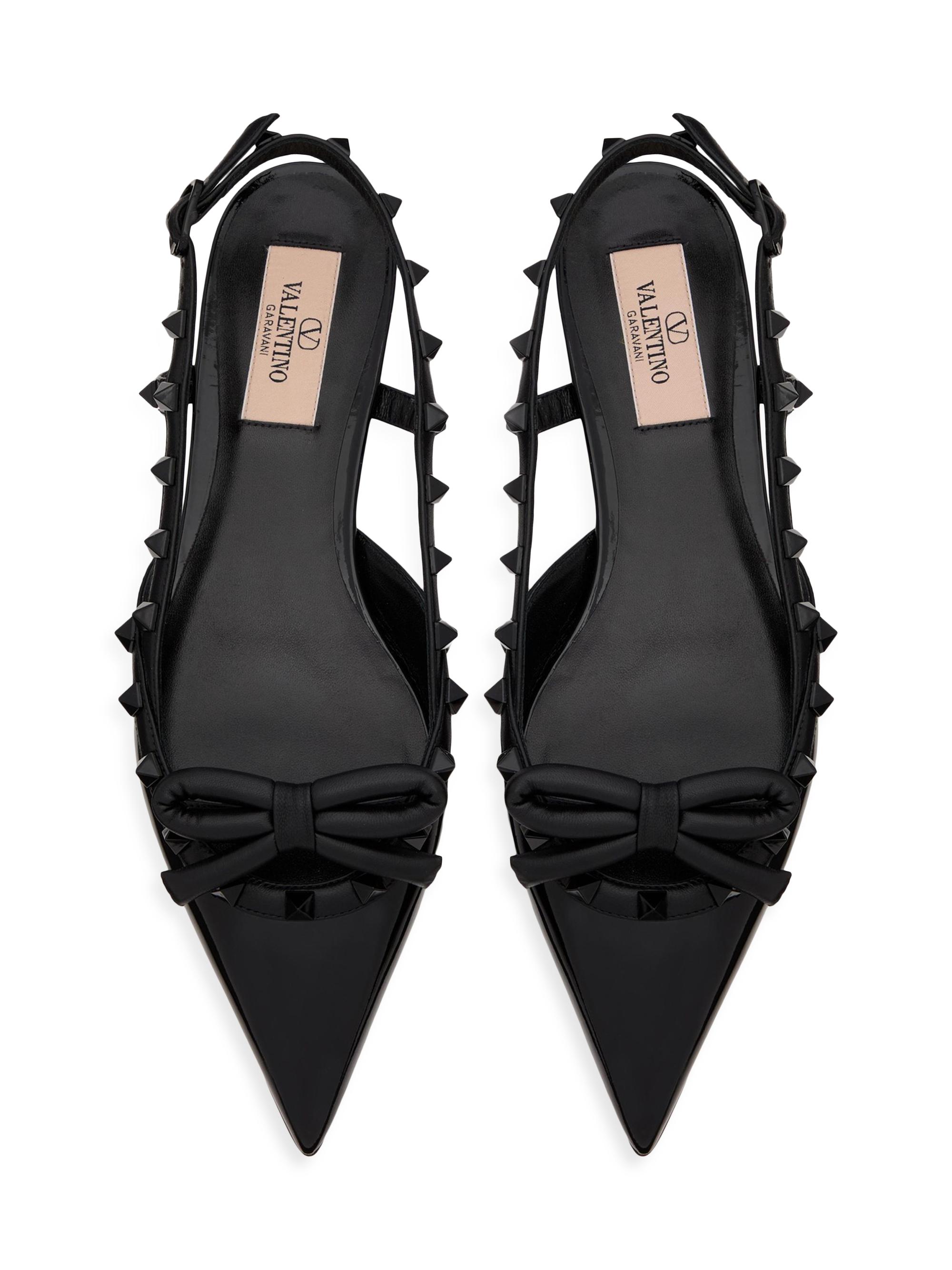 Valentino Garavani Rockstud Bow Slingback Ballerinas | Saks
