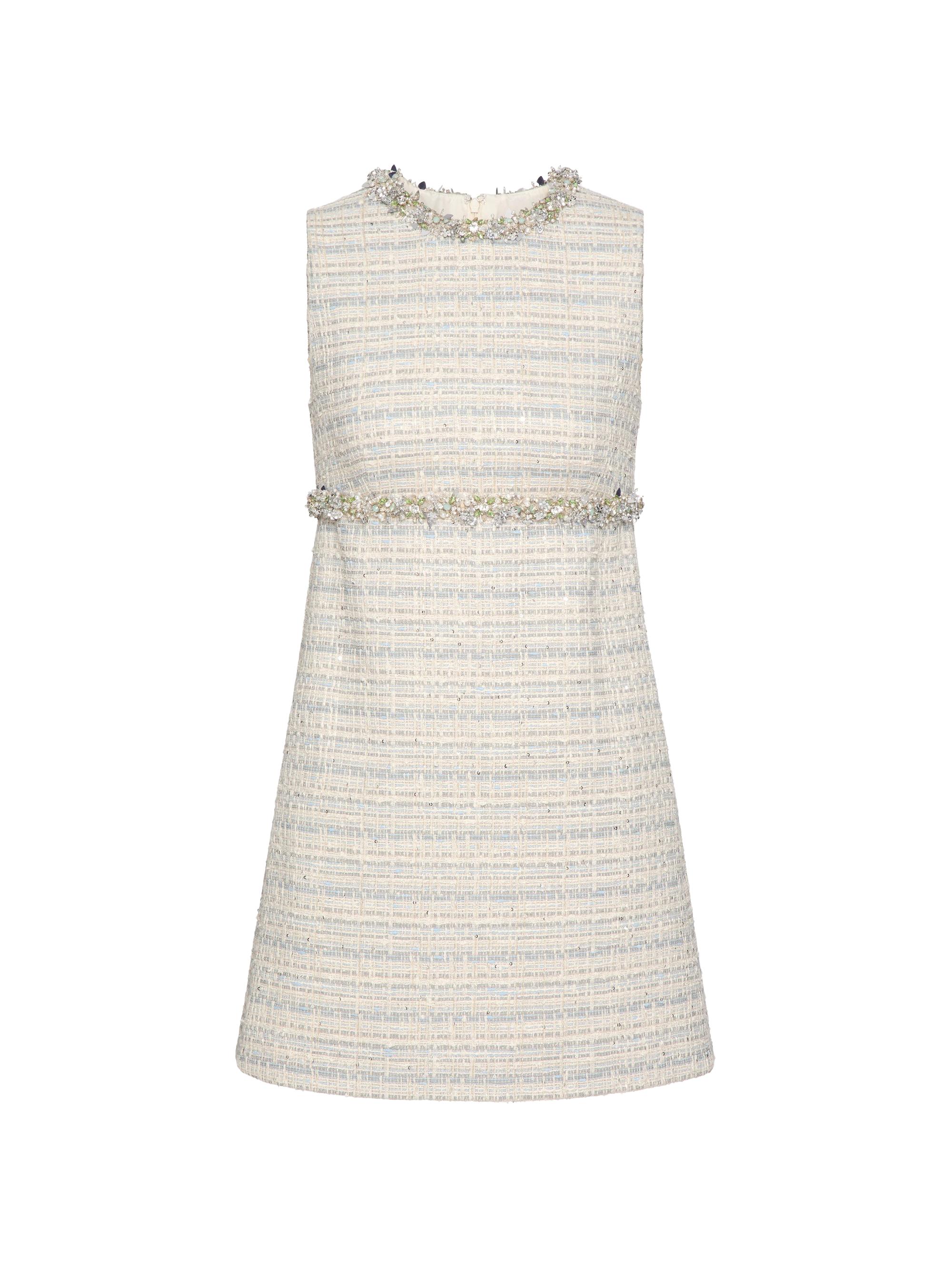 Valentino Garavani Women's Embroidered Delicate Tweed Short Dress -  Grey