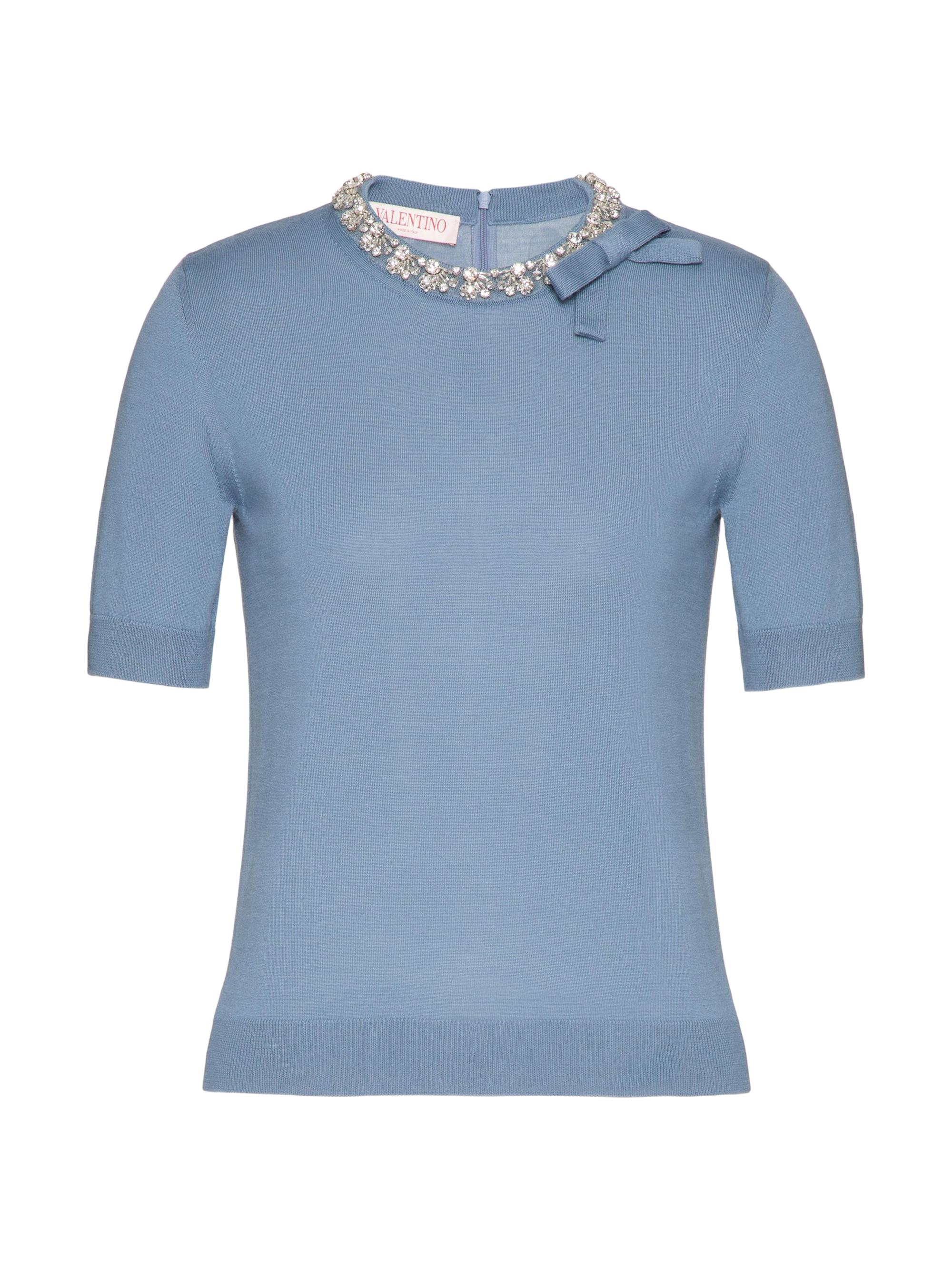 Valentino Garavani Women's Embroidered Wool Sweater - Azure