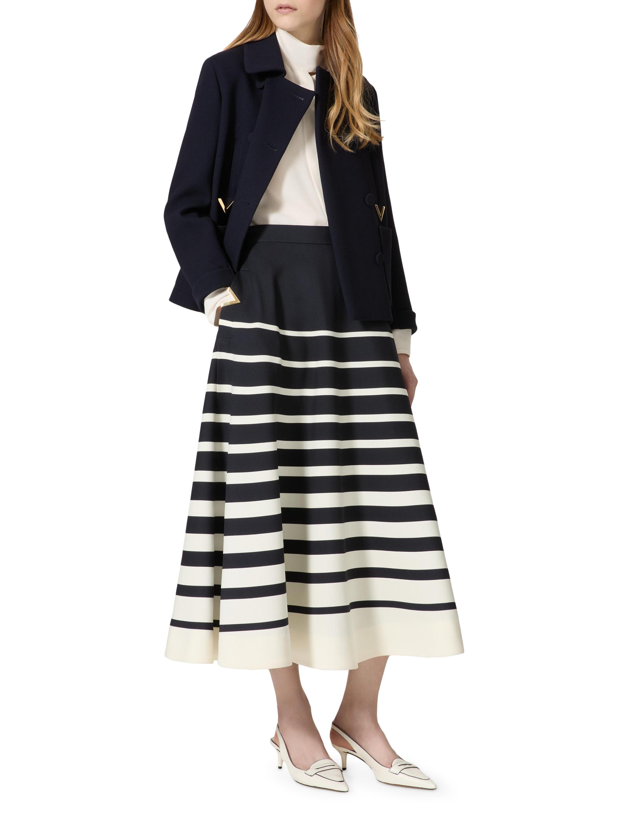 Valentino Garavani Texture Double Crepe Peacoat | Saks Fifth Avenue