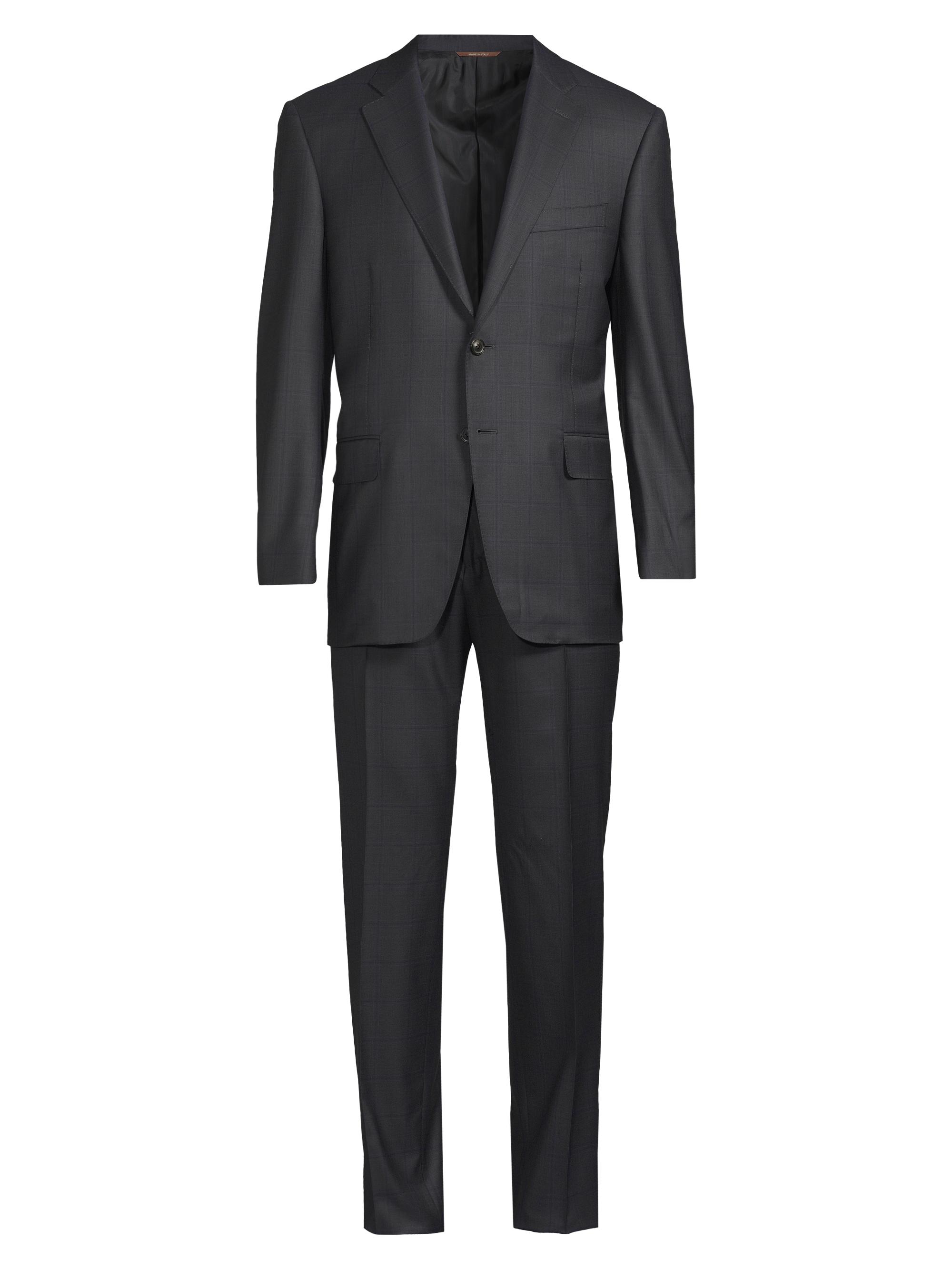 Canali Windowpane Plaid Wool Suit Saks Fifth Avenue