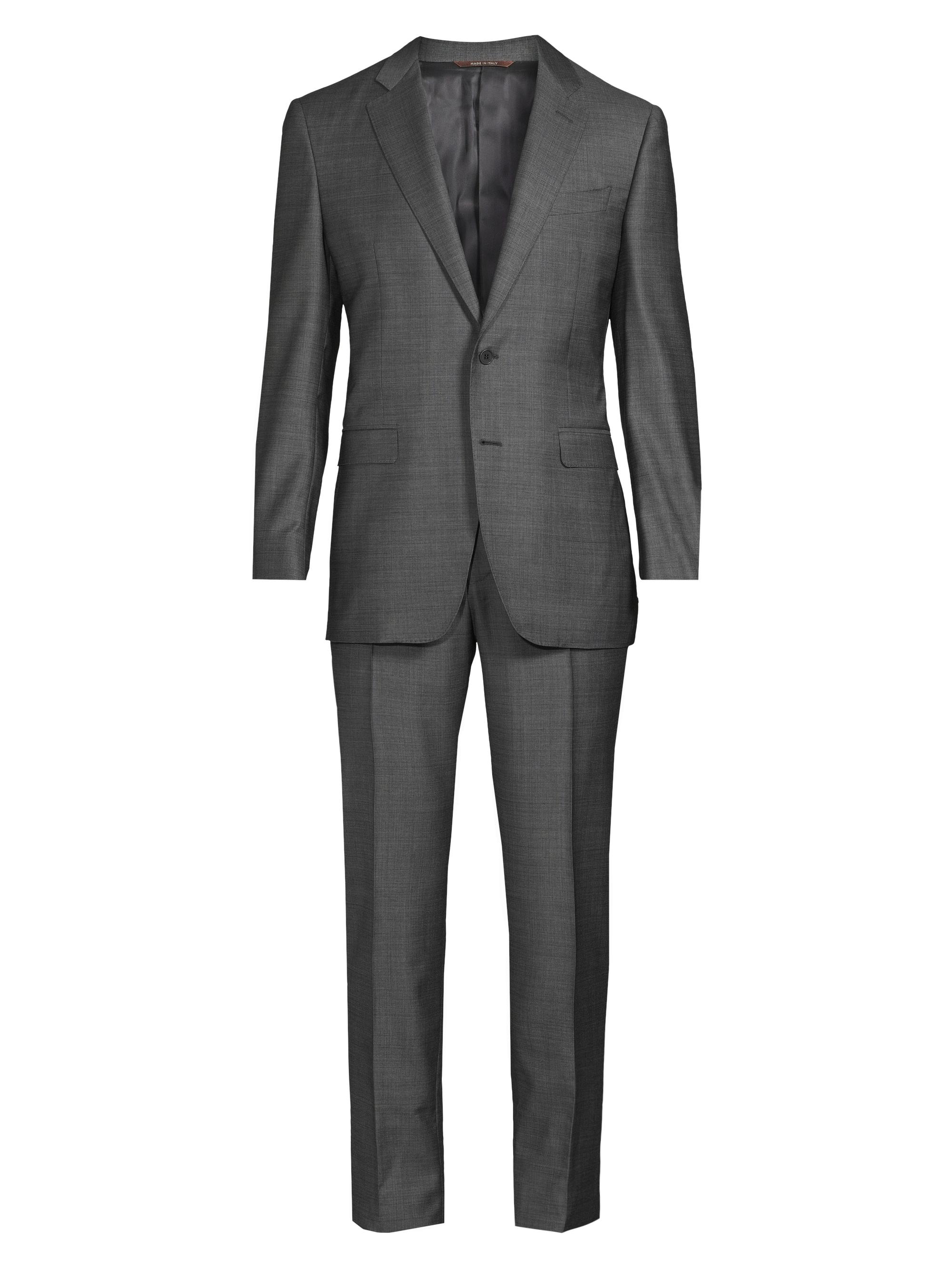 Canali Men's Denim Effect Trim Fit Suit - Grey