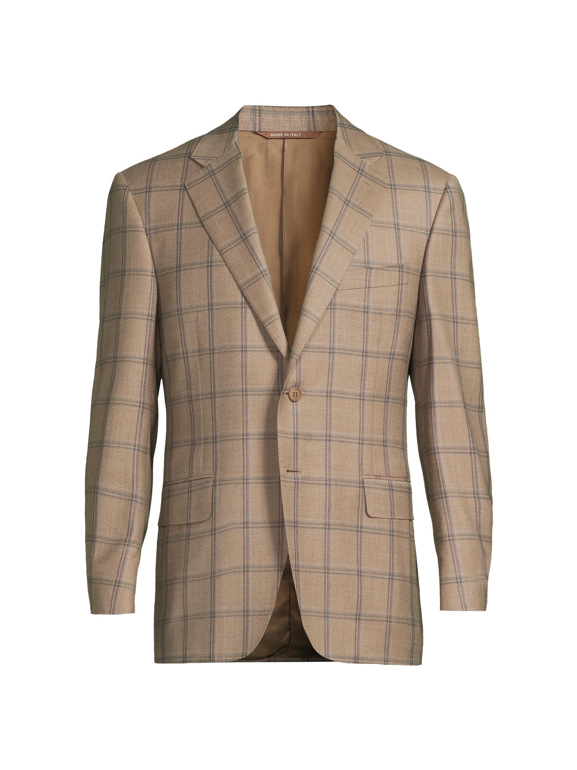 Canali Men's Windowcheck Wool Sport Coat - Tan