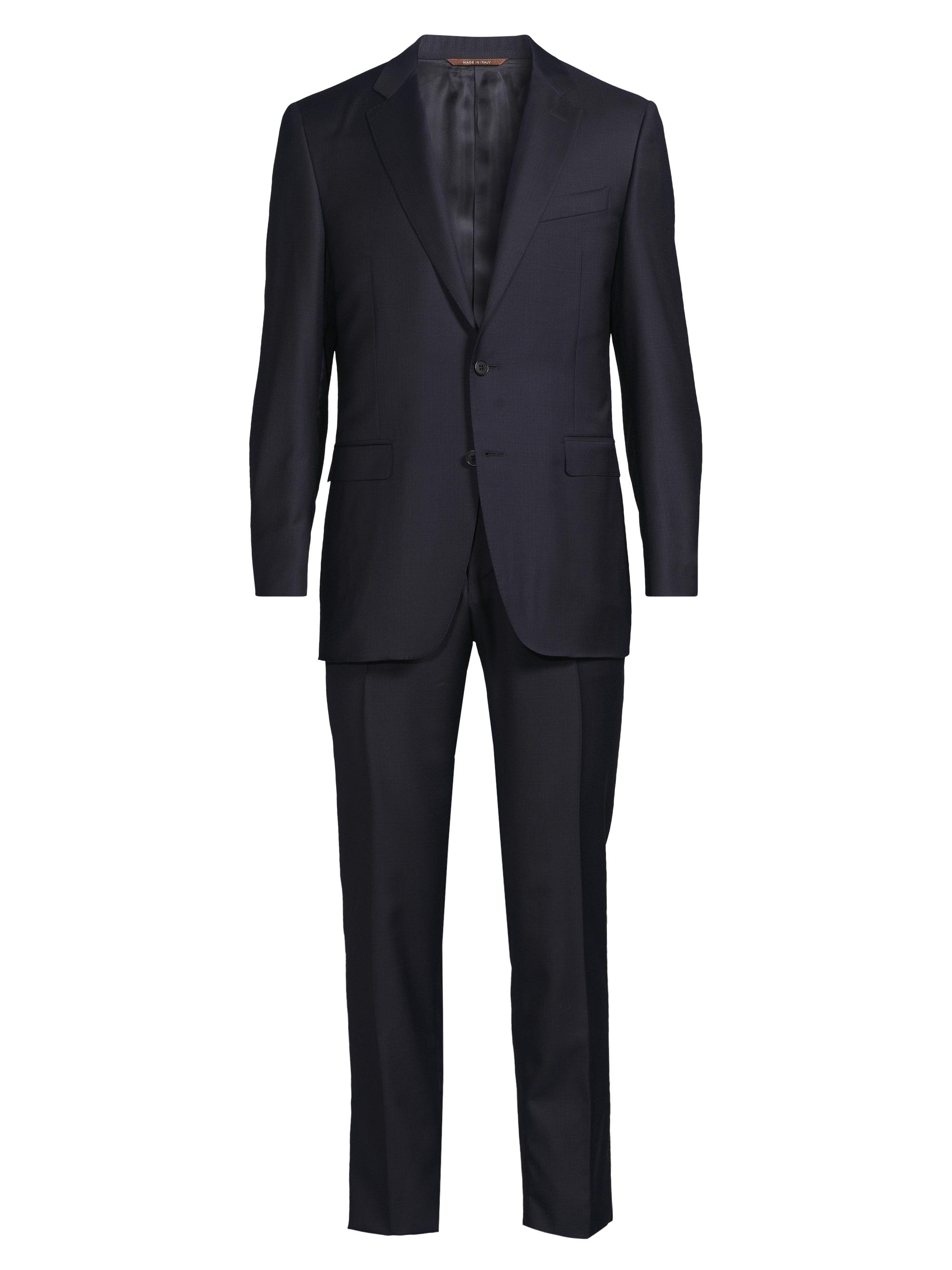 Canali Men's Micro Check Wool Trim-Fit Suit - Navy