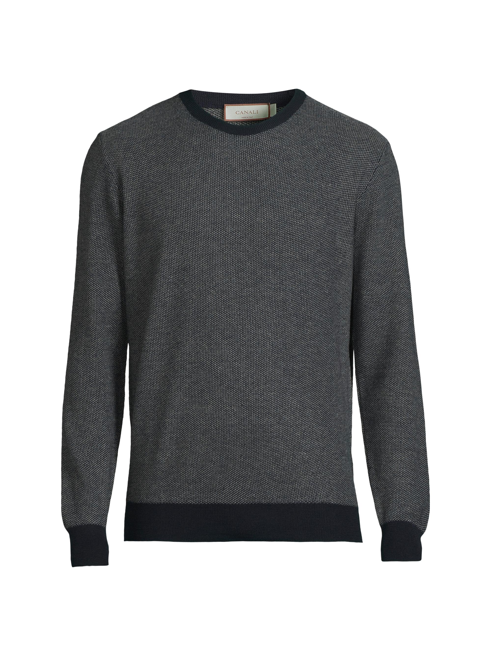 Canali Men's Birdseye Crewneck Sweater - Navy