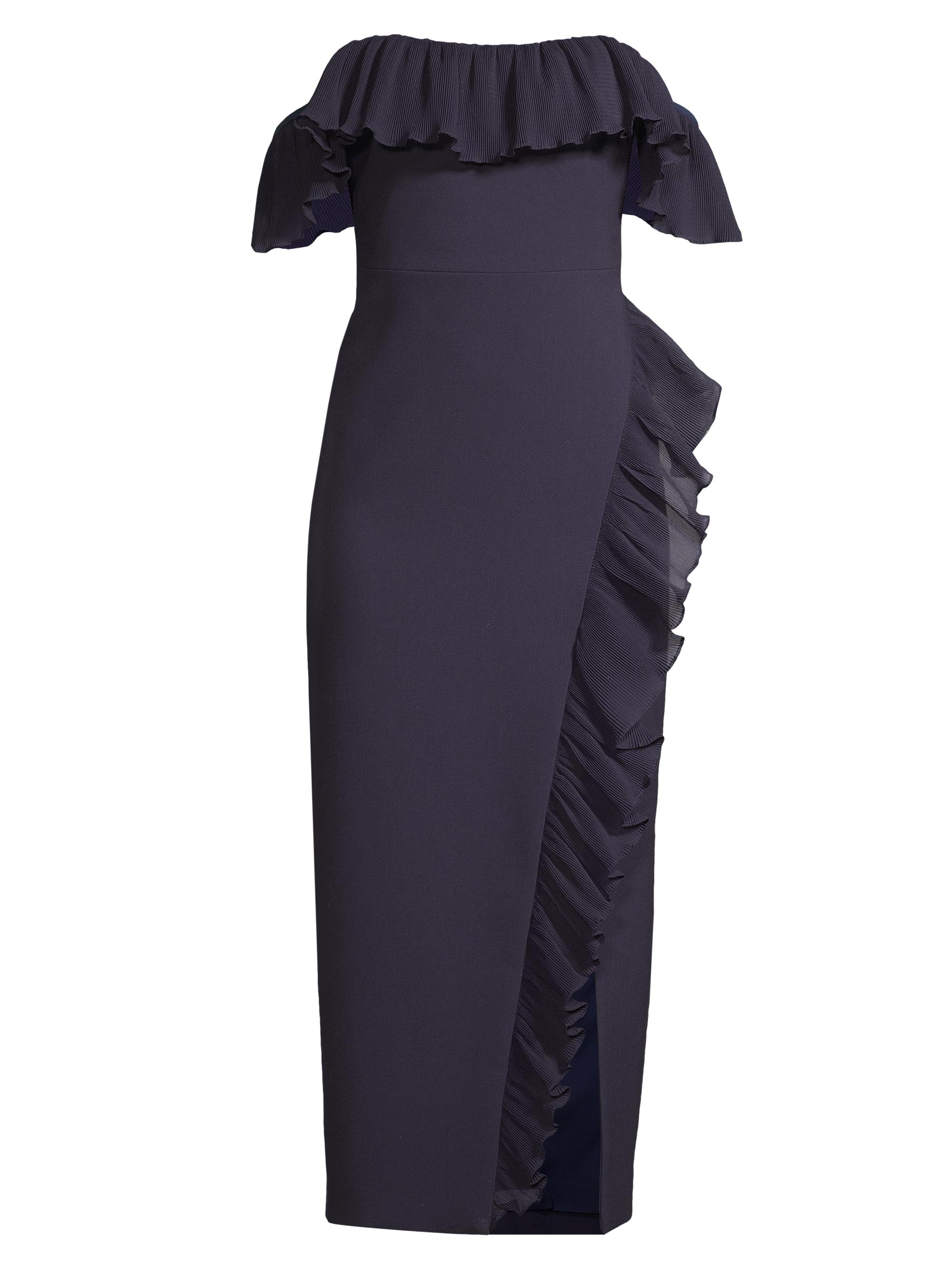 Likely Women's Aldave Off-The-Shoulder Ruffled Midi-Dress - Navy