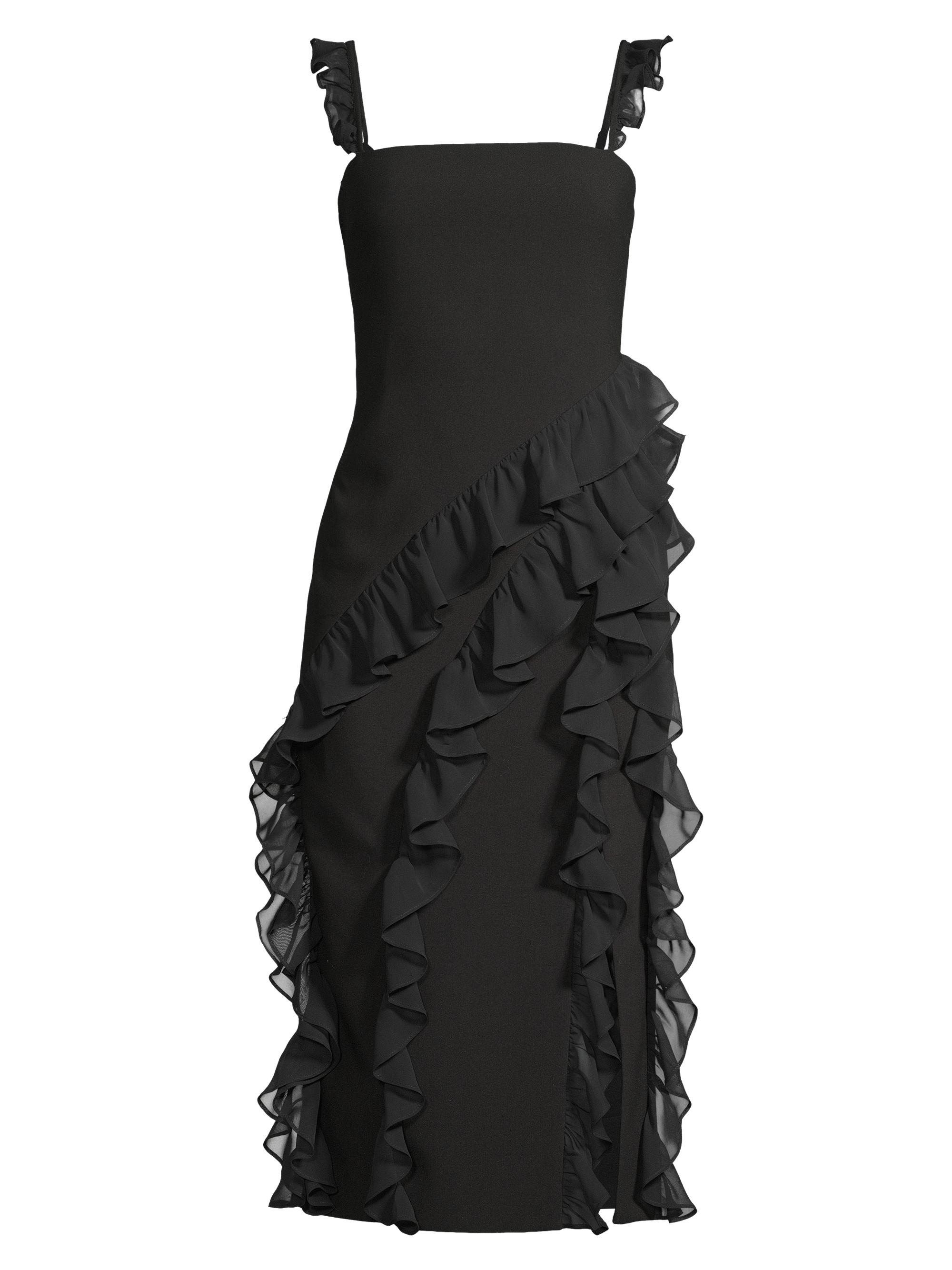 Likely Women's Mandi Ruffle-Trim Midi-Dress - Black