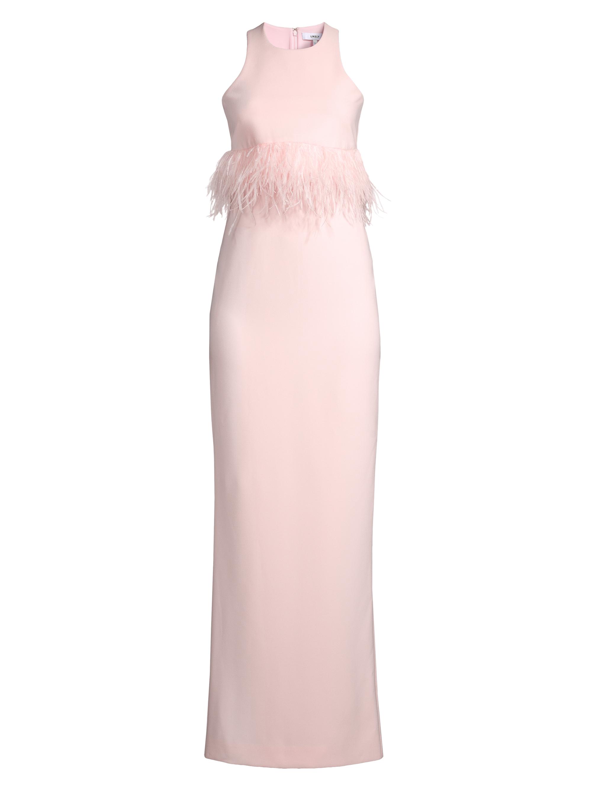 Likely Women's Kellen Faux-Feather Sleeveless Gown - Rose Shadow