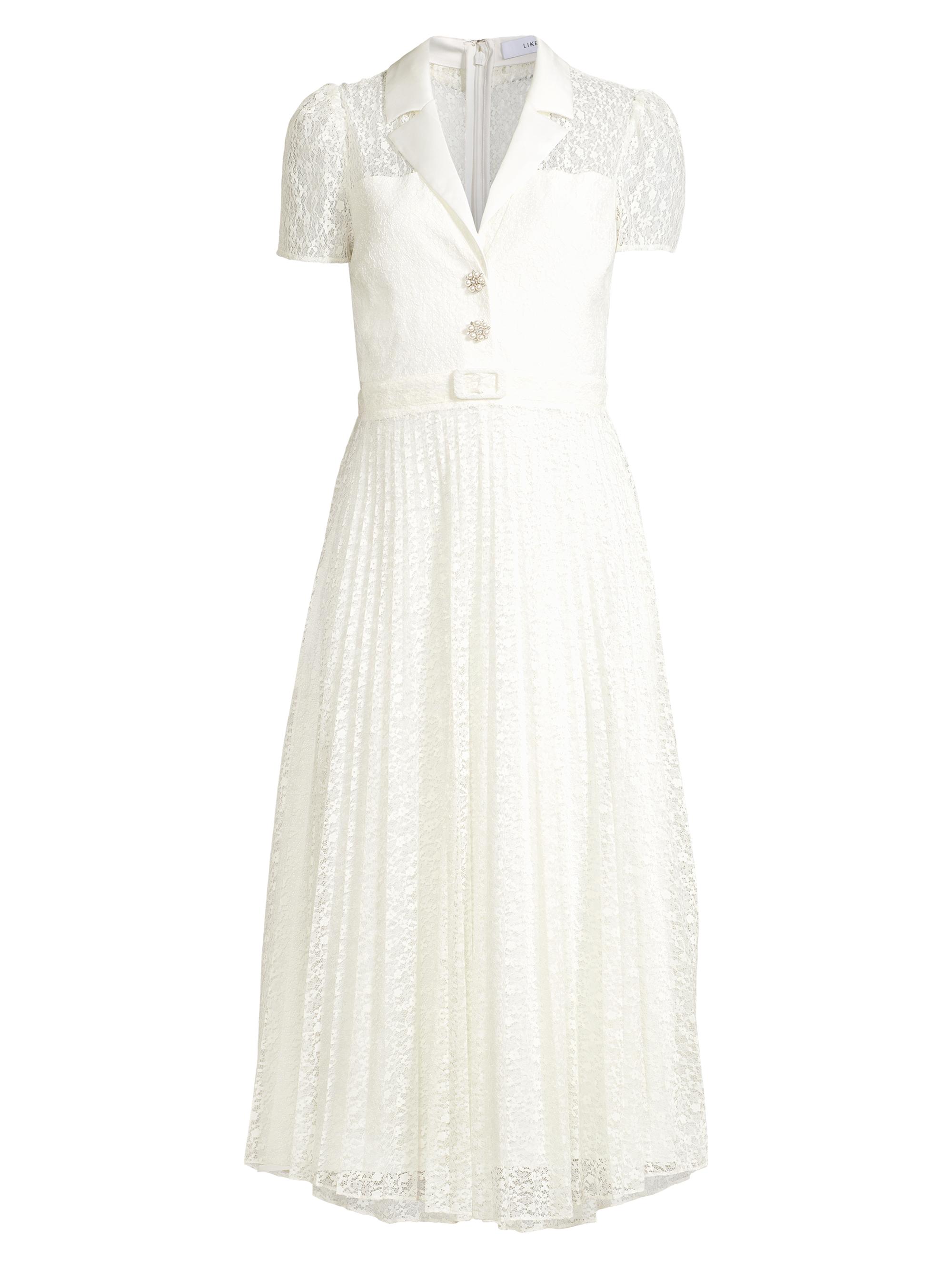 Likely Women's Carena Lace Belted Midi-Dress - White