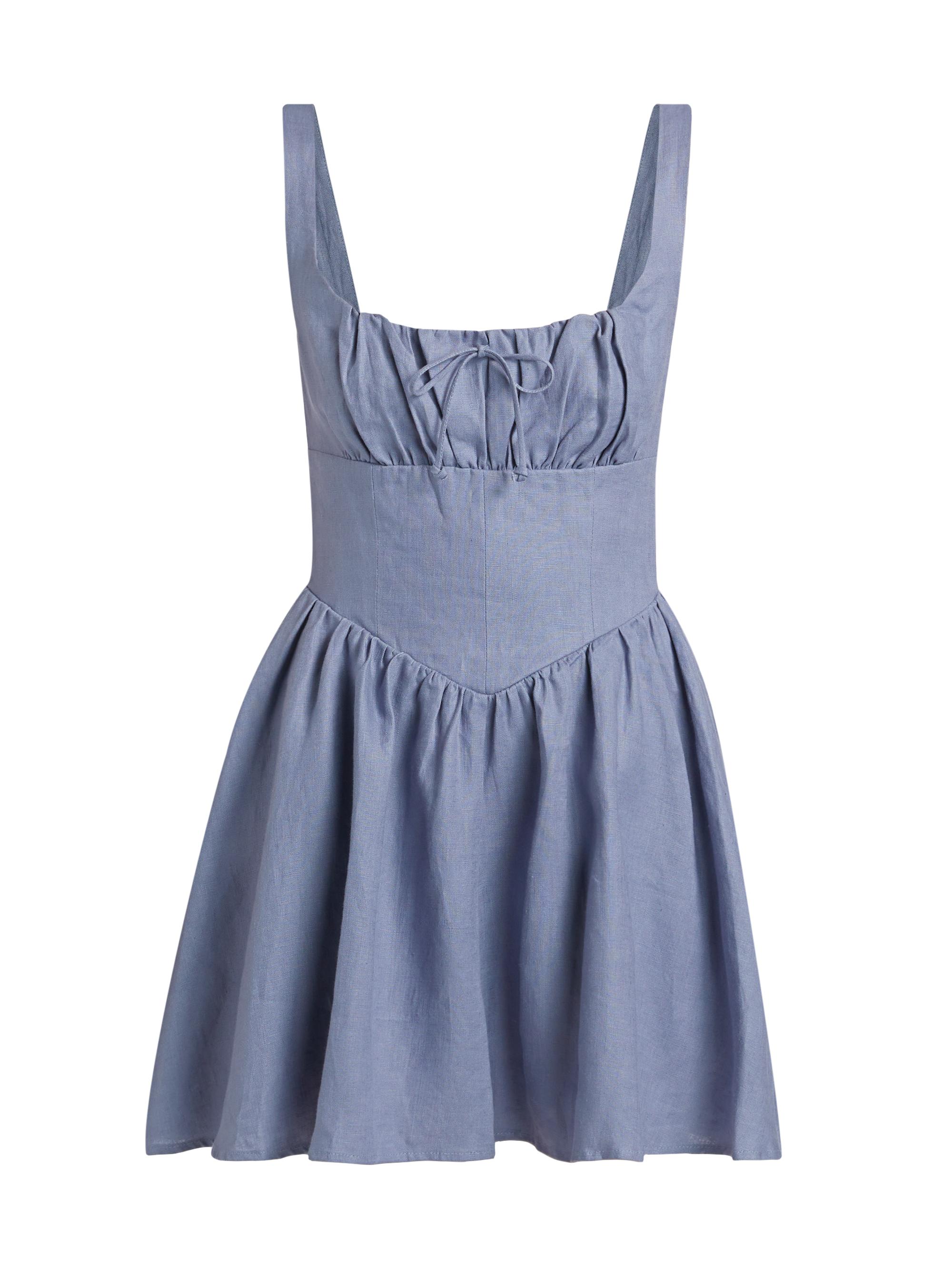 Reformation Women's Daria Linen Minidress - Cornflower