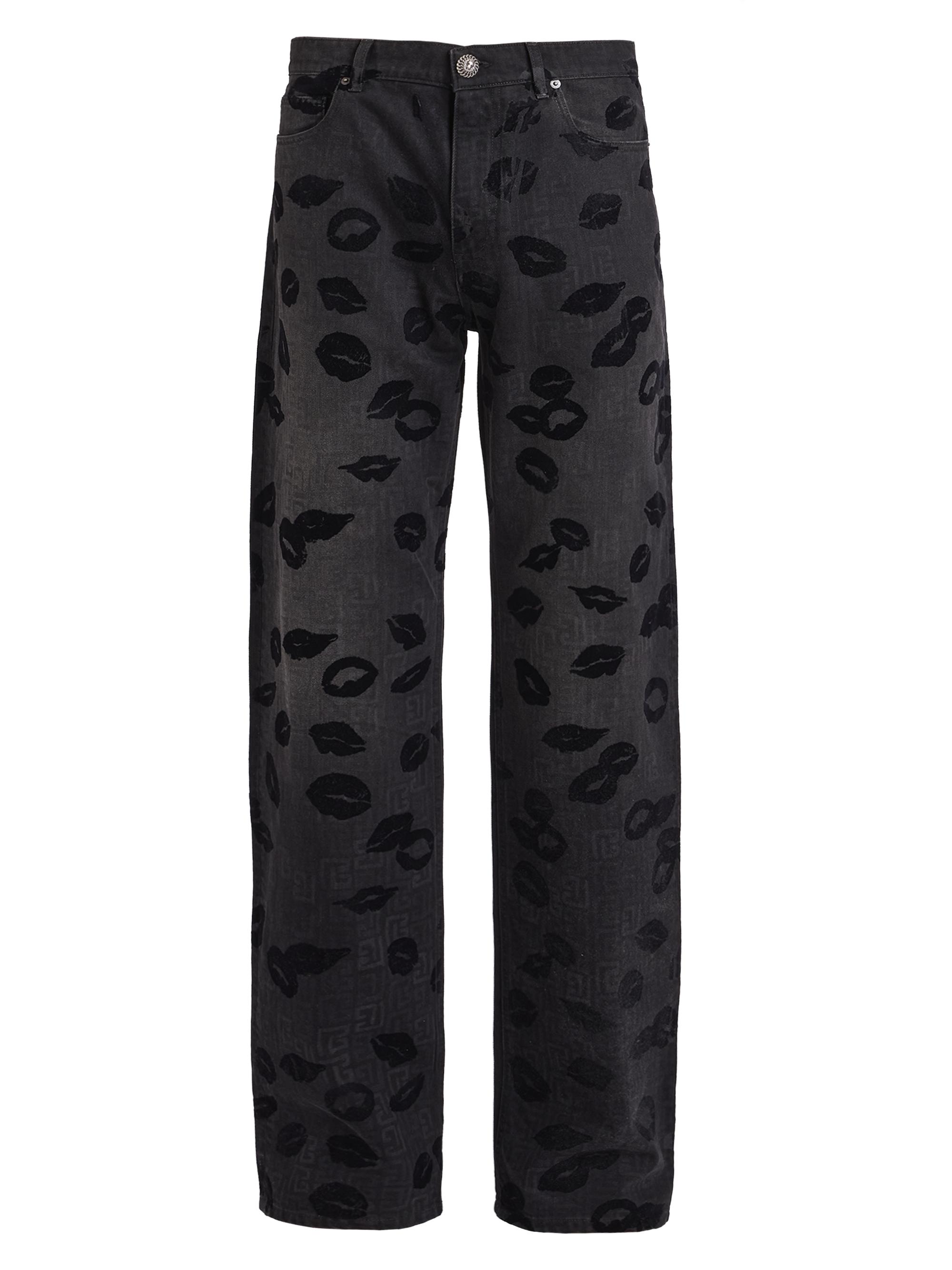 BALMAIN Biker ZIP Jean レオパード デニム ジーンズ 11oz ファッション BALMAIN Biker ZIP Jean レオパード デニム