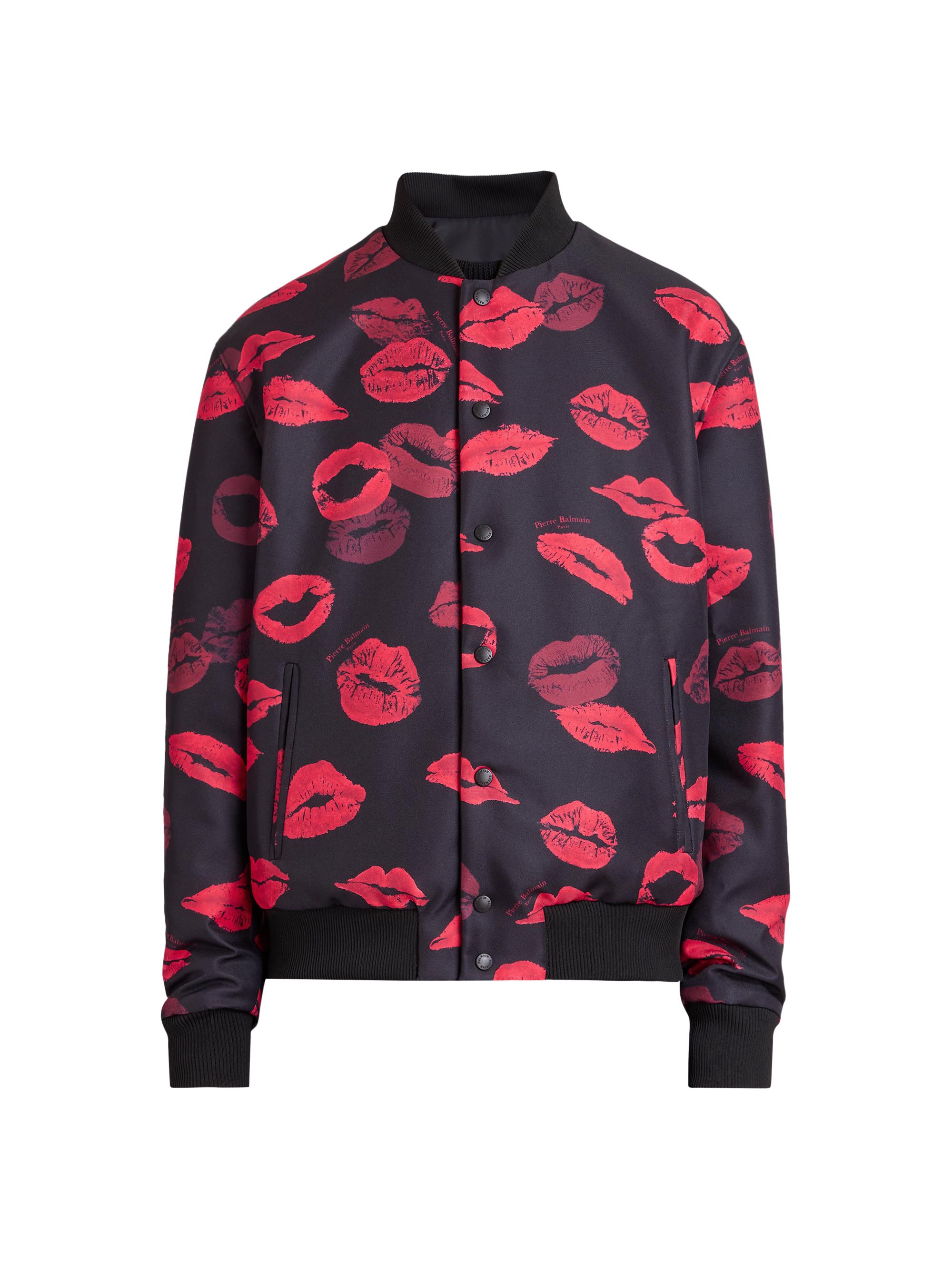Shop Balmain Reversible Kiss-Print & Logo Bomber Jacket | Saks 