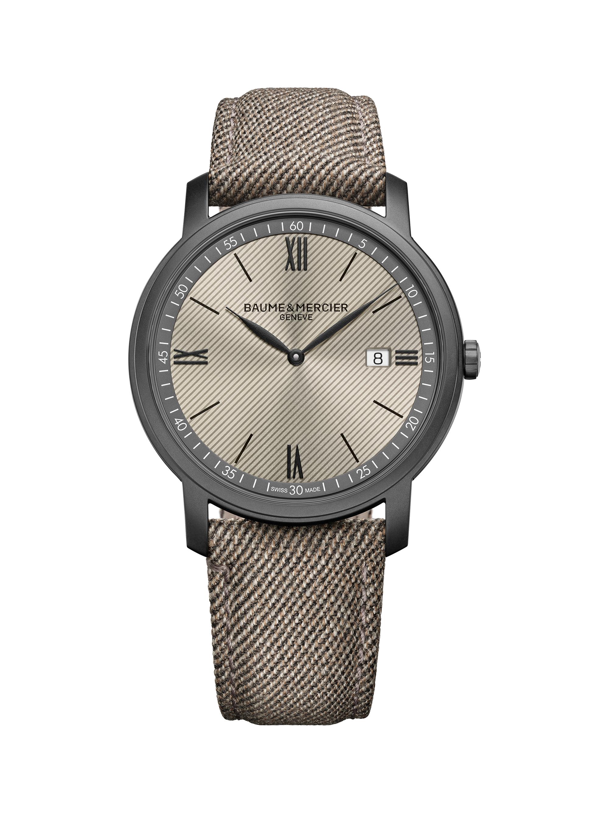 Baume & Mercier Men's Classima 10767 Stainless Steel & Wool Strap Watch/42MM - Beige
