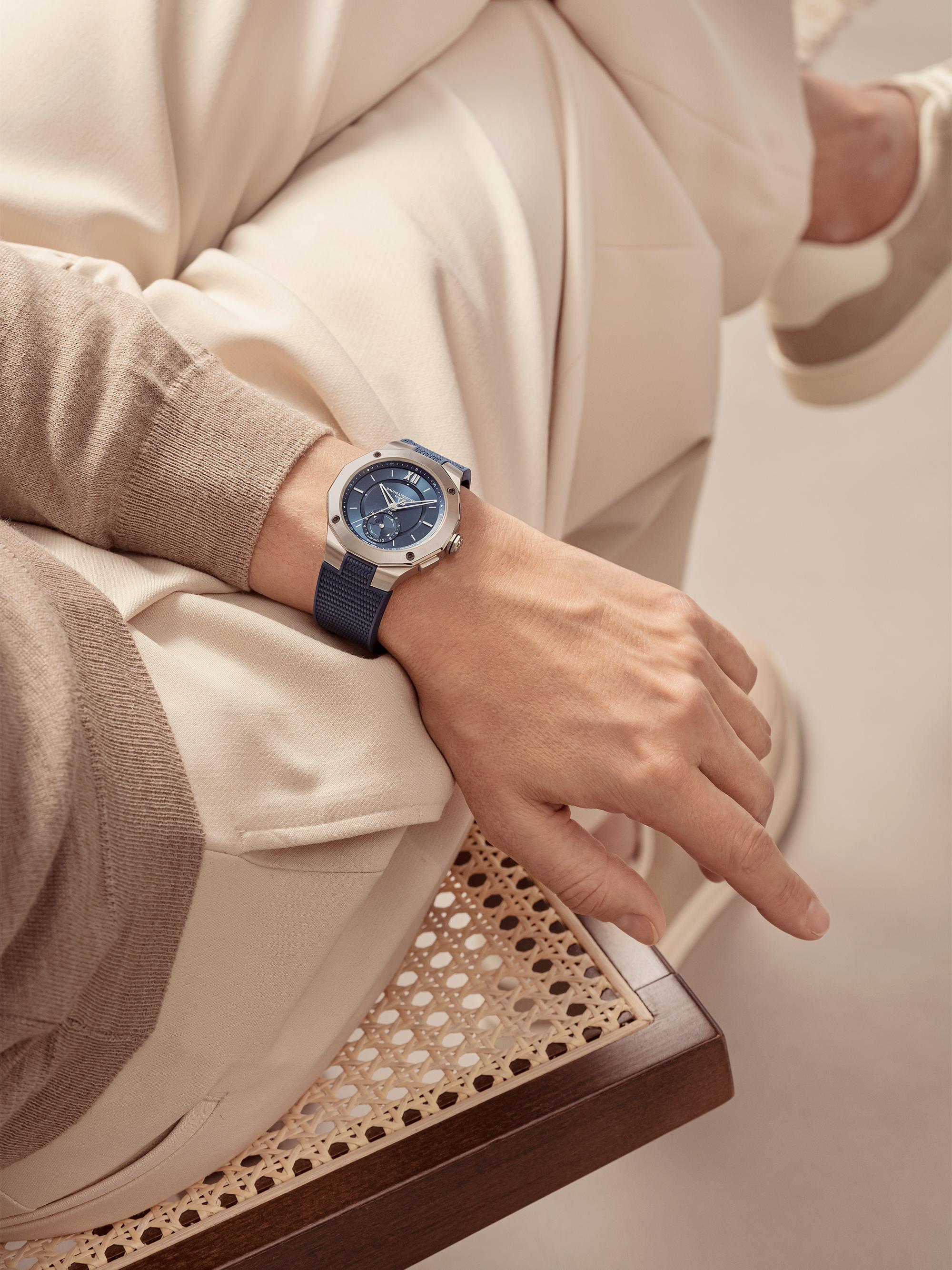 Baume & Mercier Men's Riviera 10761 Stainless Steel, Rubber & Canvas Strap Watch/43MM - Blue