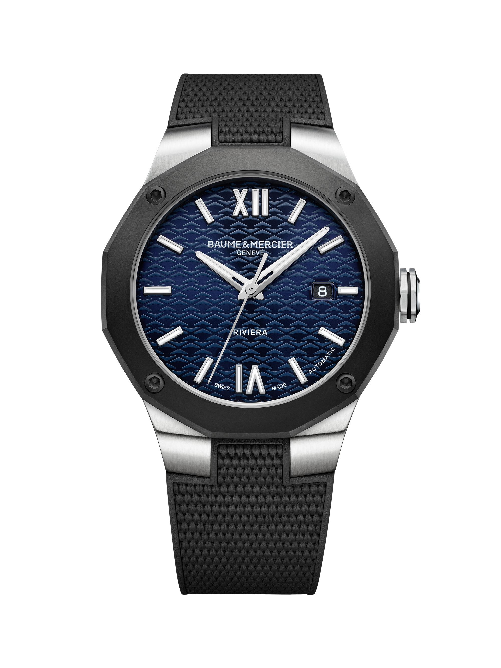 Baume & Mercier Men's Riviera 10768 Stainless Steel, Rubber & Canvas Strap Watch/42MM - Blue