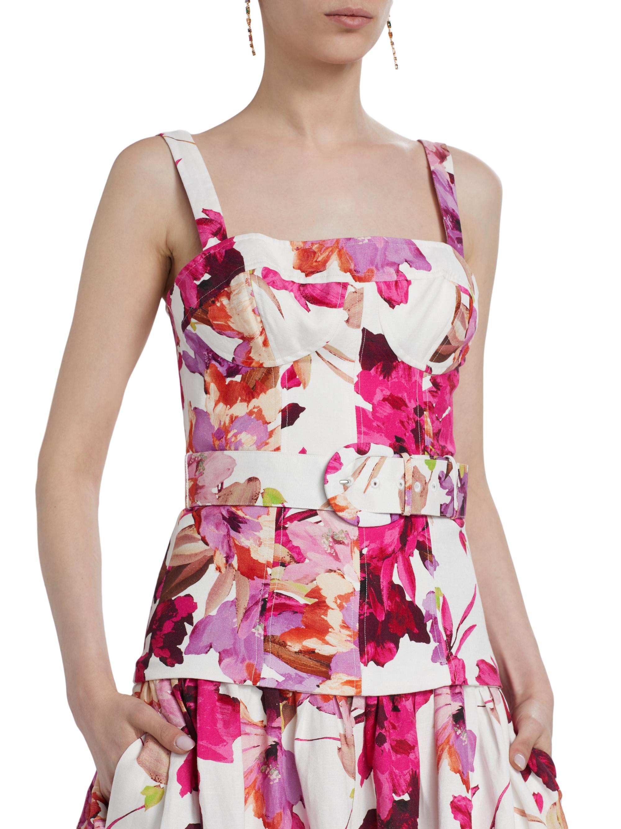 sachin and babi light blue dress Nicholas the Label Lidia Floral Drop Waist Midi-Dress