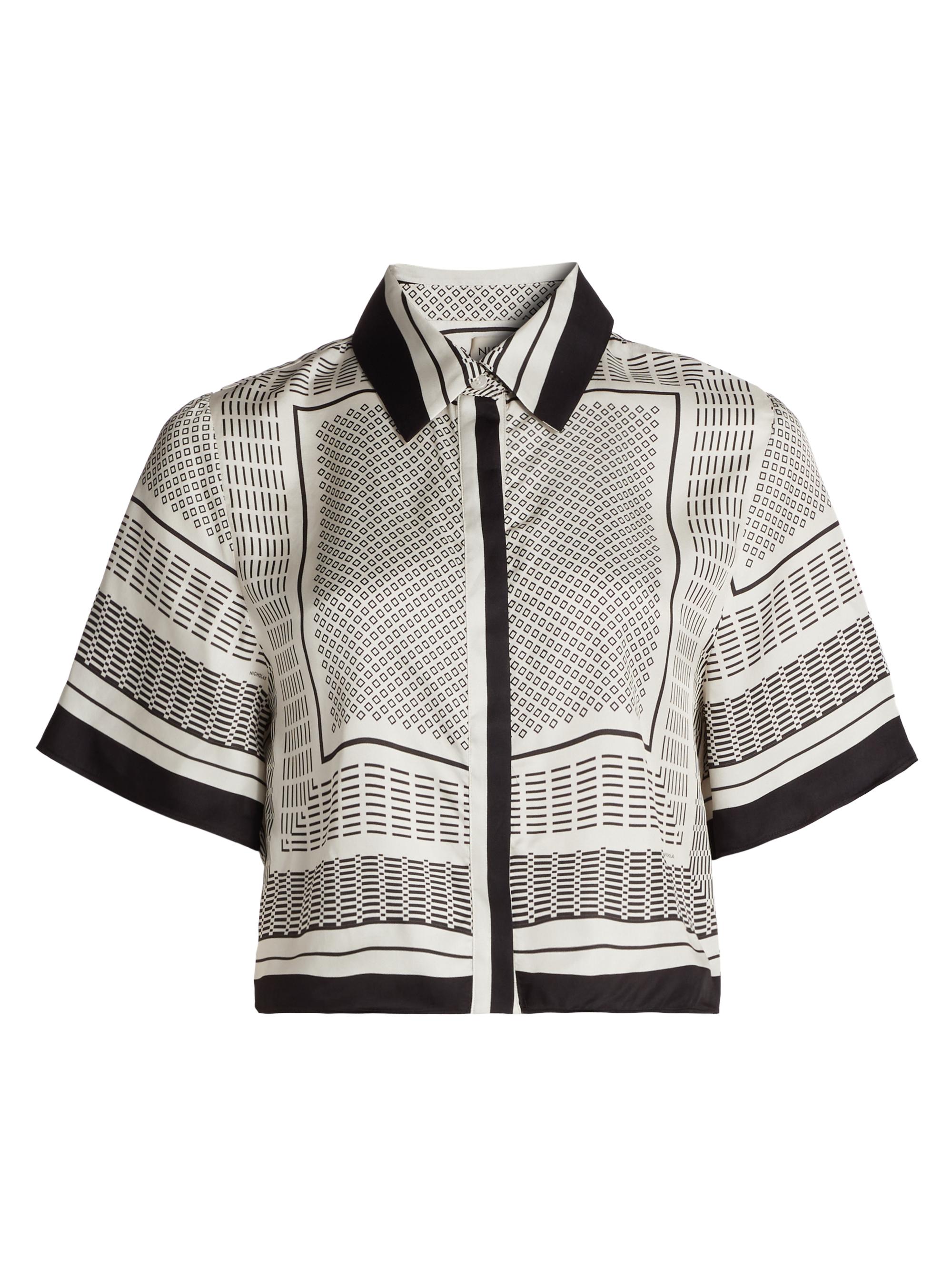 Nicholas the Label Women's Sonora Relaxed Crop Shirt - Scarf Print