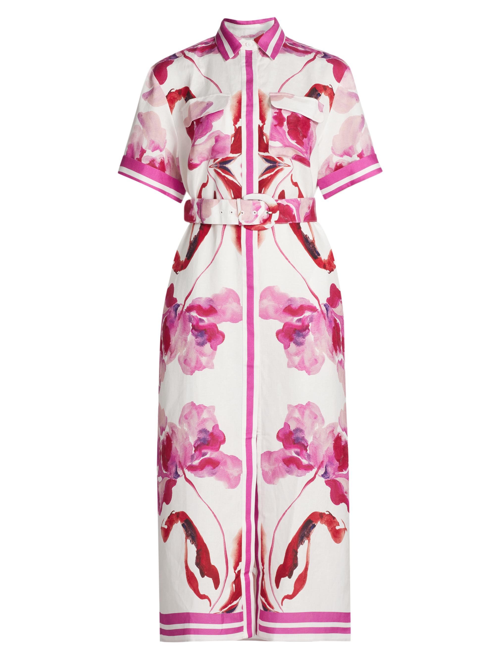 Nicholas the Label Women's Milia Floral Belted Shirtdress - Zoe Floral Placement