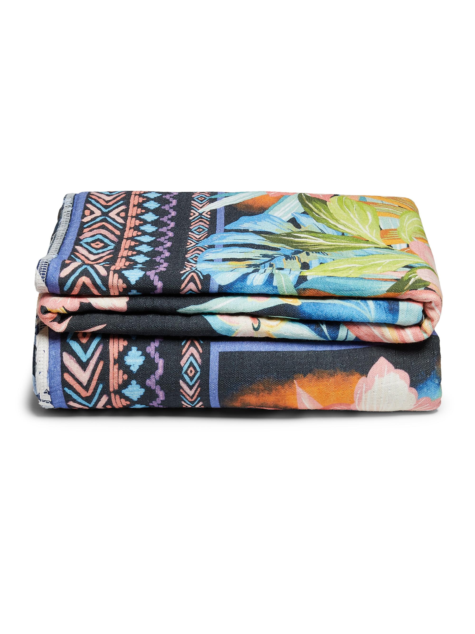 Johnny Was Moanuh Abstract Cotton Gauze Blanket