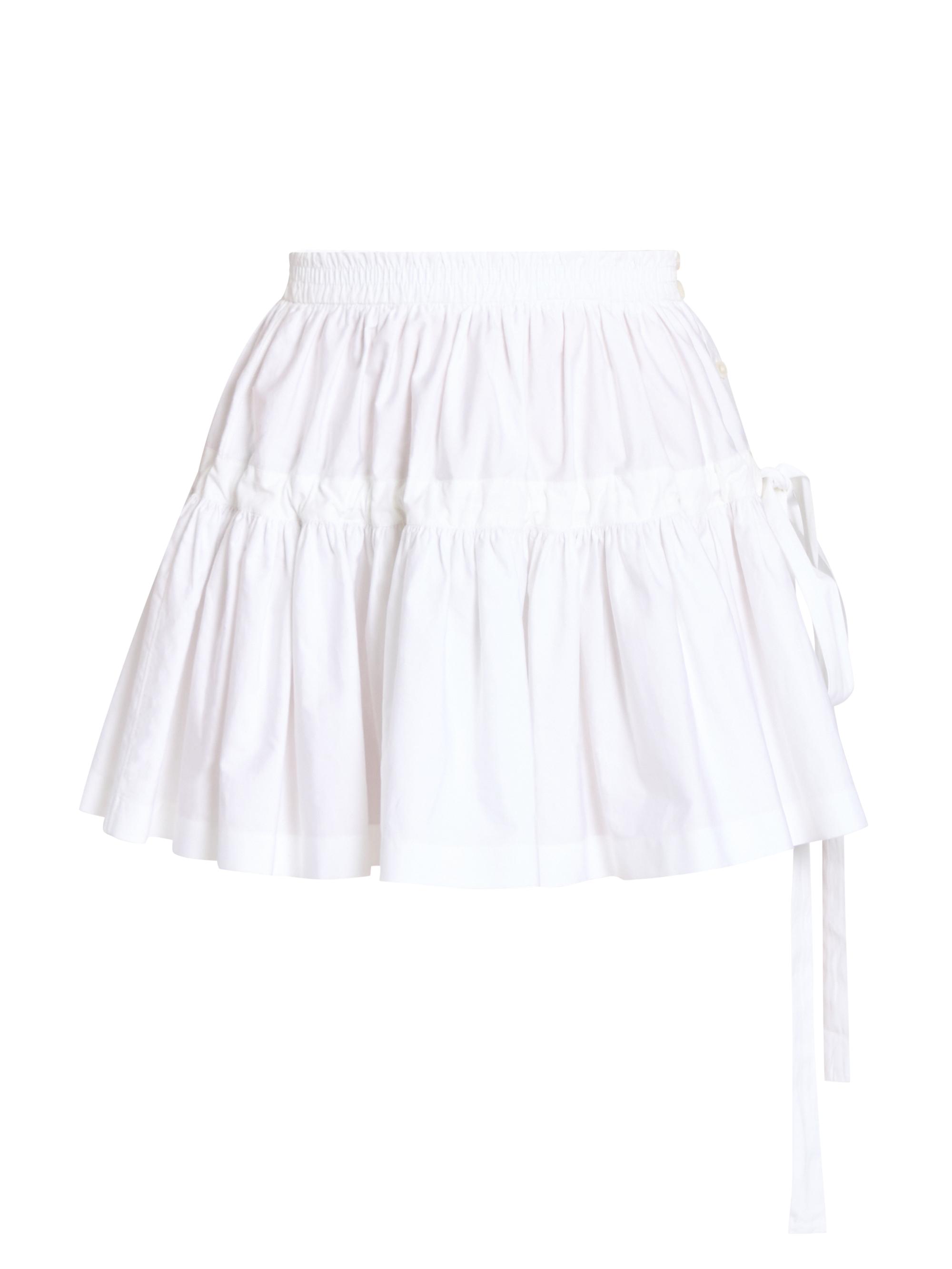 Alaïa Women's Deesse Tiered Cotton Miniskirt - Blanc