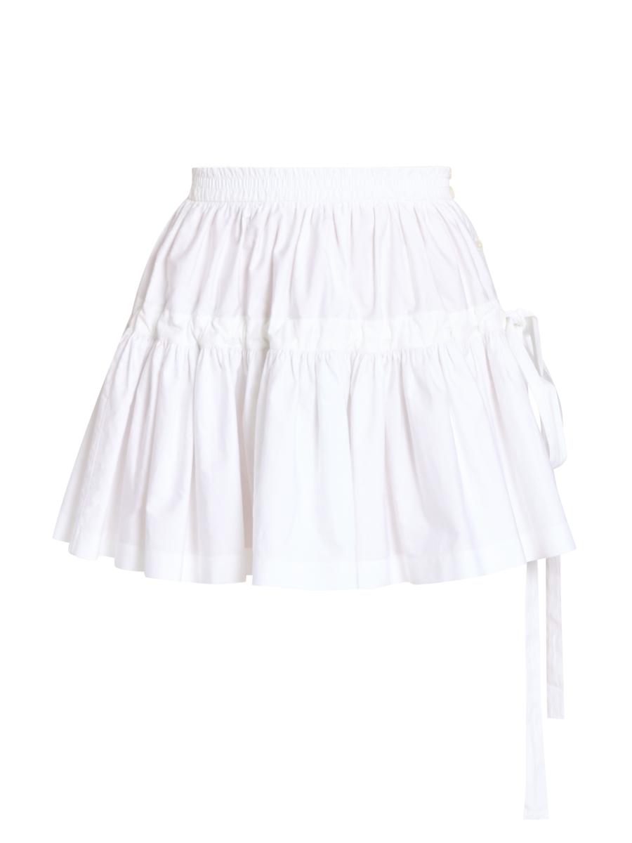 Alaïa Women's Deesse Tiered Cotton Miniskirt In White
