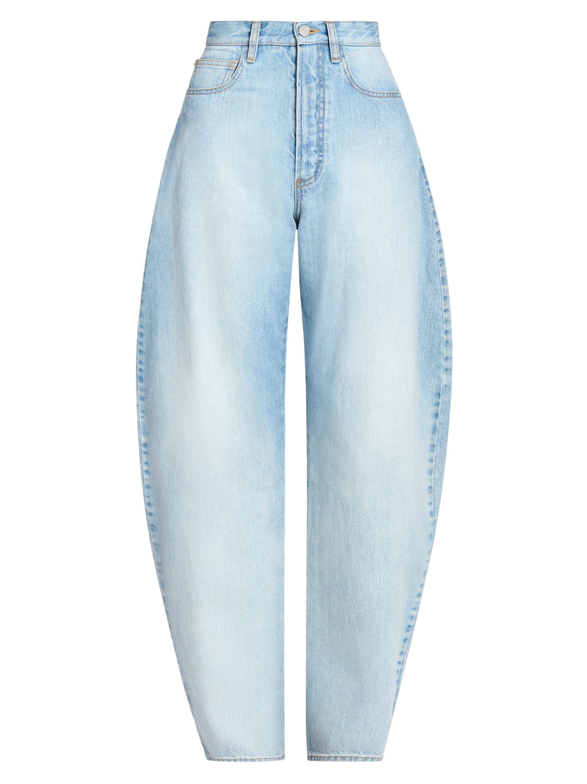 Alaïa Women's High-Rise Barrel Jeans - Blue Clair