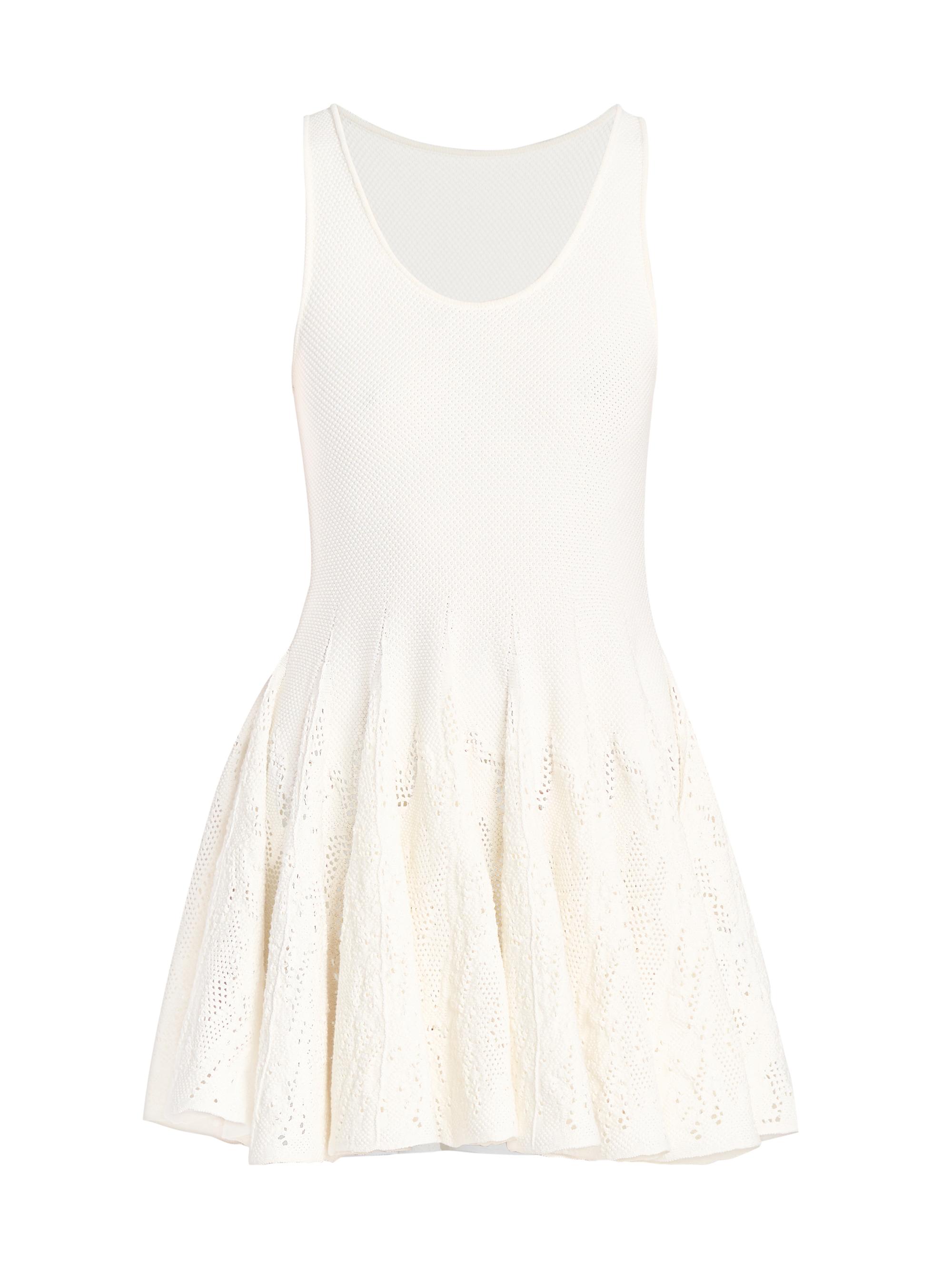 Alaïa Women's Skater Cotton Sleeveless Knit Minidress - Blanc